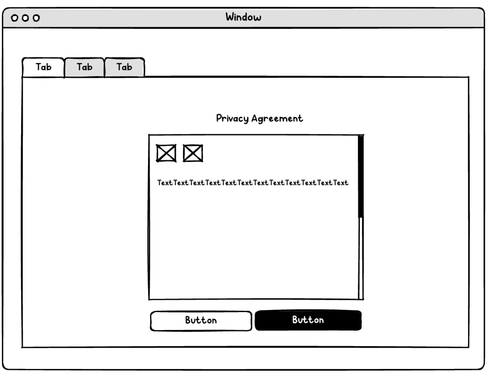 Consider wide margins for the privacy statement, increasing readability. Add a read-aloud option for accessibility.
