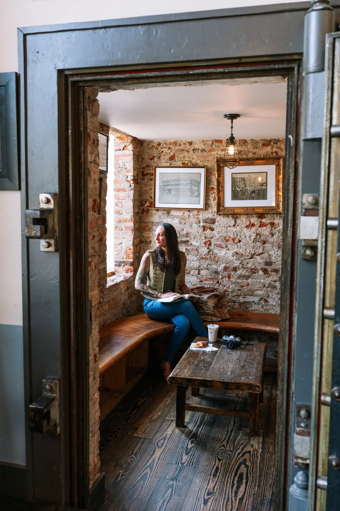 Katiya sitting at a coffee shop