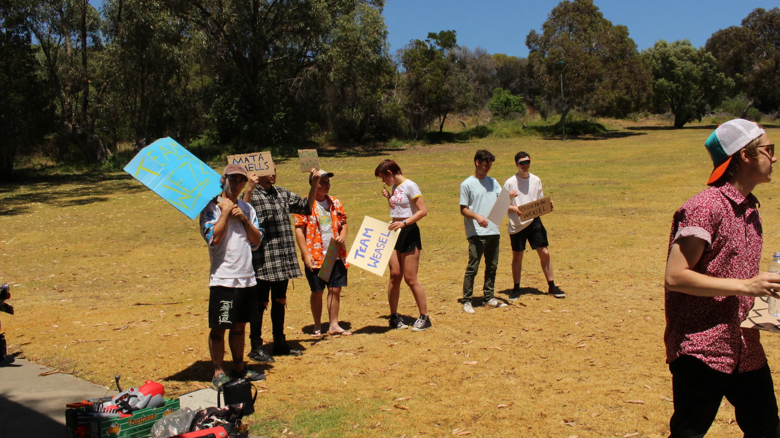  Day 2 (11/11/17'): Team Weasel prepares for chanting and screaming. 