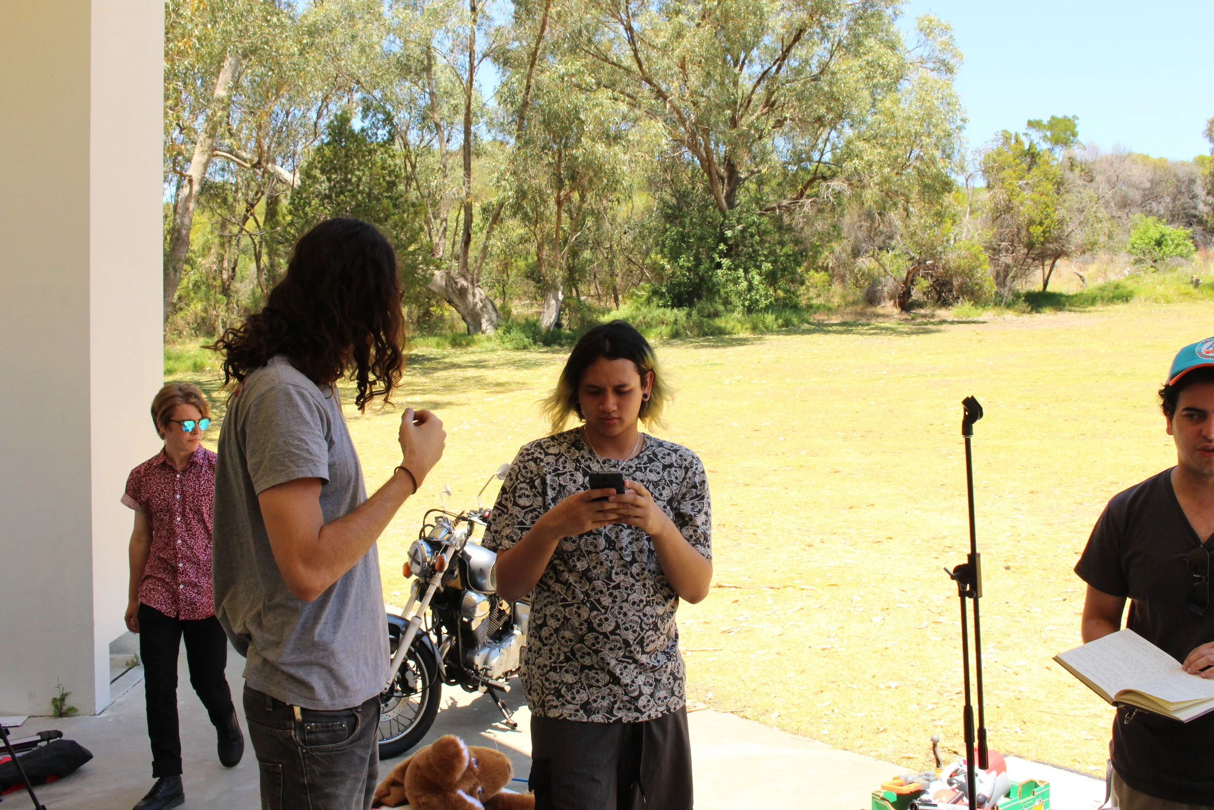  Day 2 (11/11/17'): The crew prepare for the next shot. 