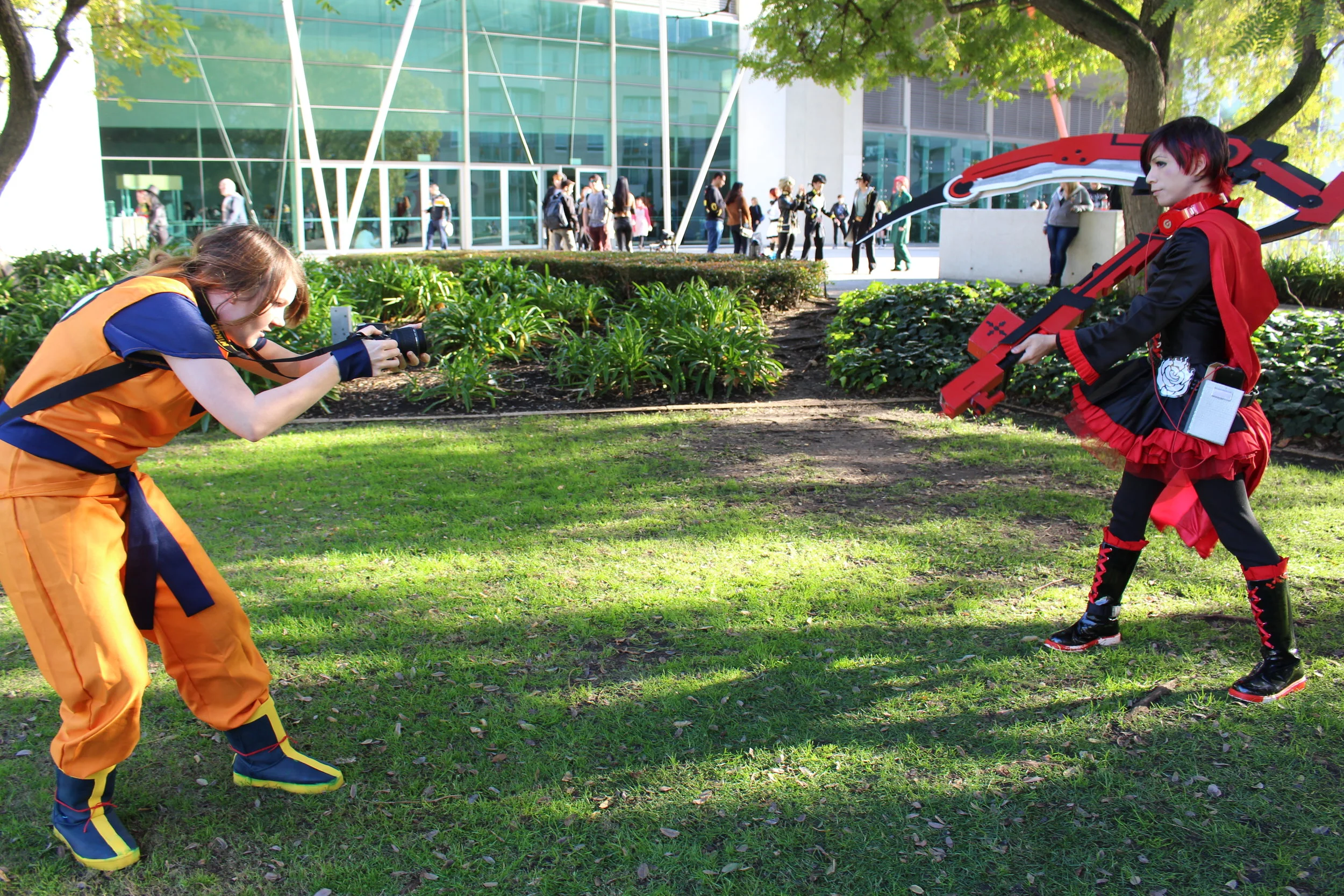  Behind the Scenes: Emily Barrett prepares for a shot 