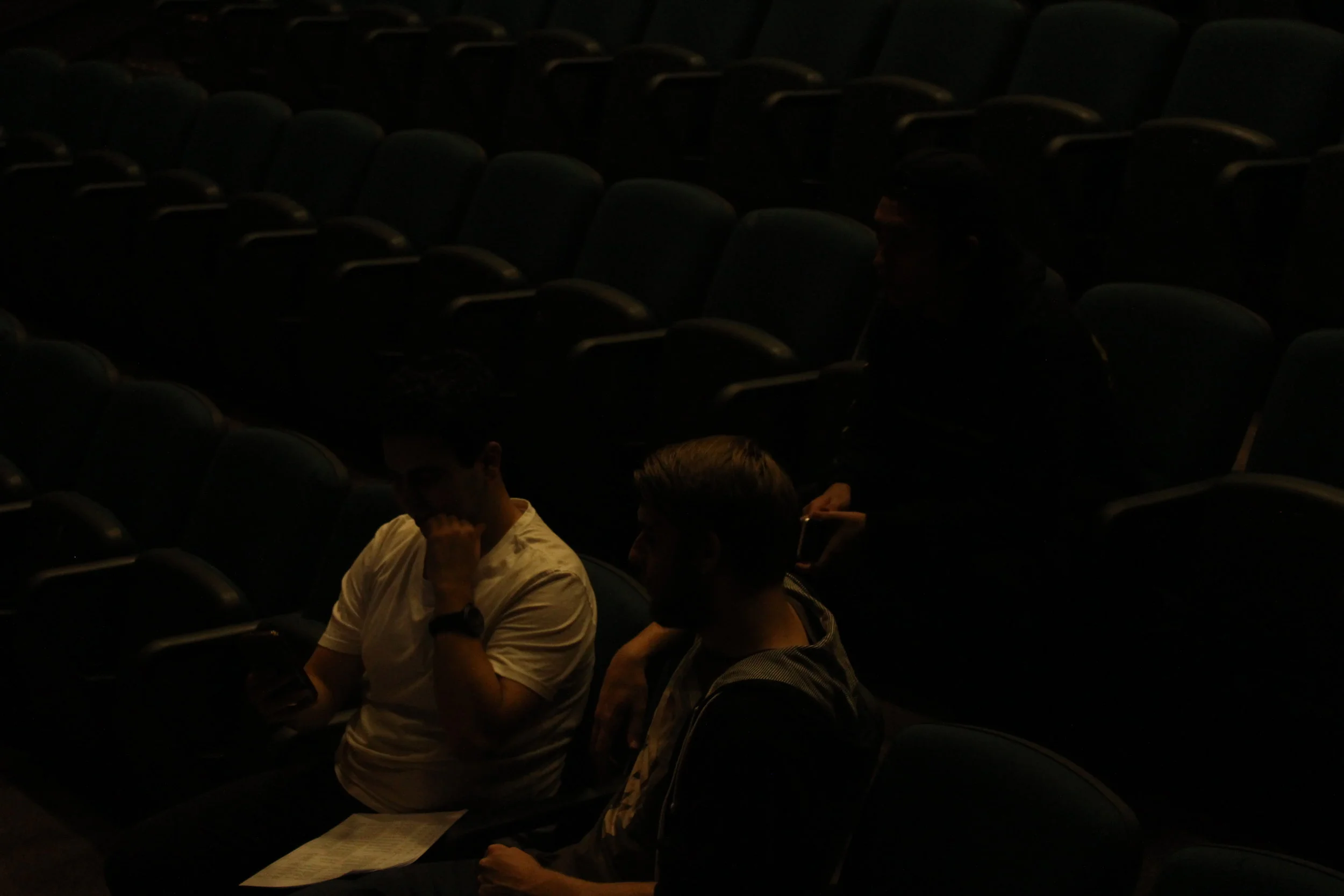  Jake De Agrela, Keenan Bailey and James Mooney check the shot list     