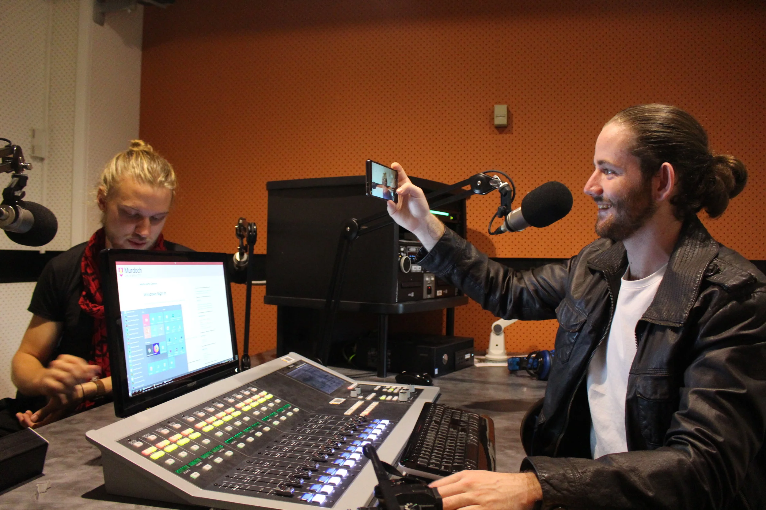  James Norton (“Frank Reynolds”) does some ADR work during post-production     