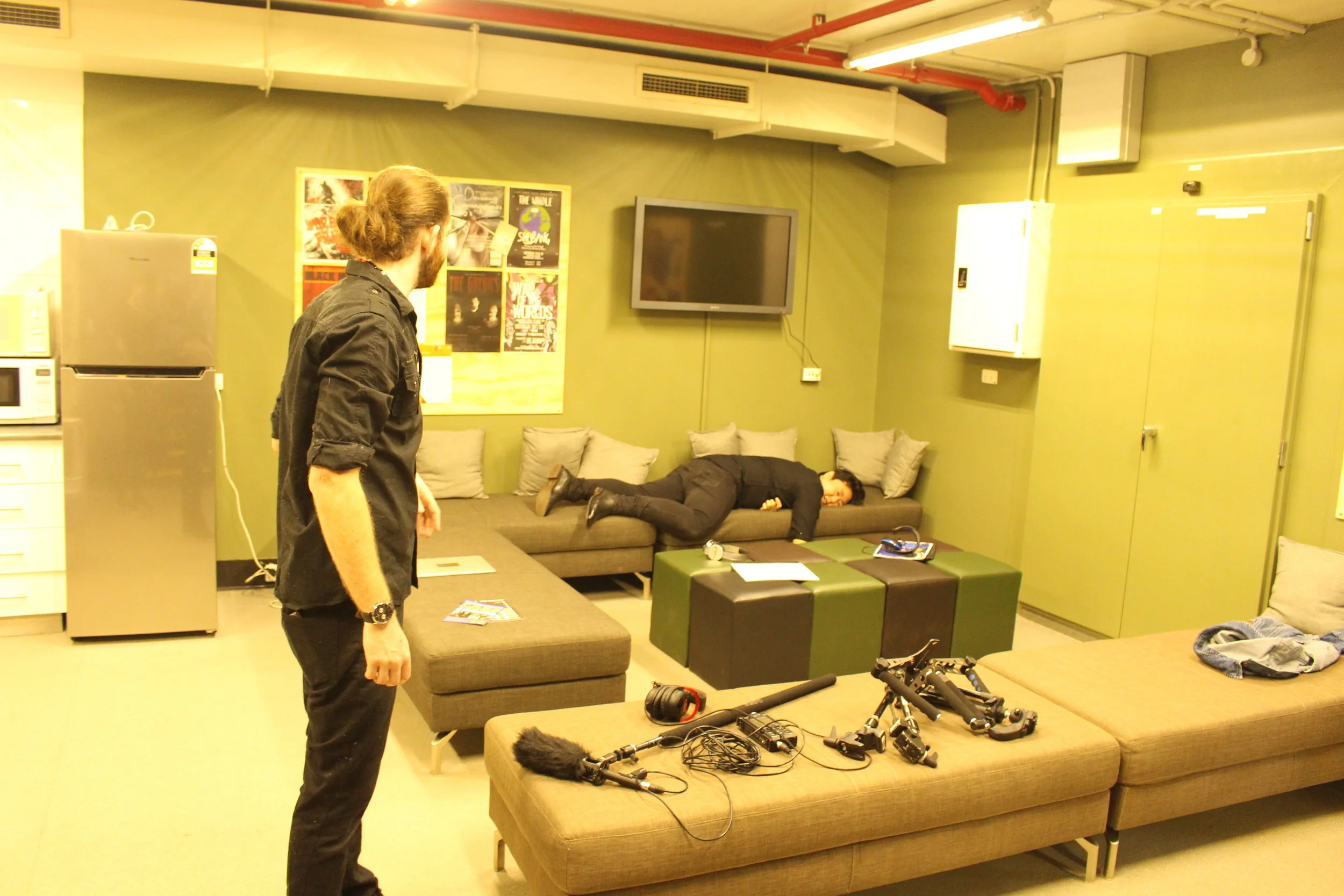  Zeke Morgan-Hind (Co-director) sees a passed out Jason Kim (Additional Crew)     