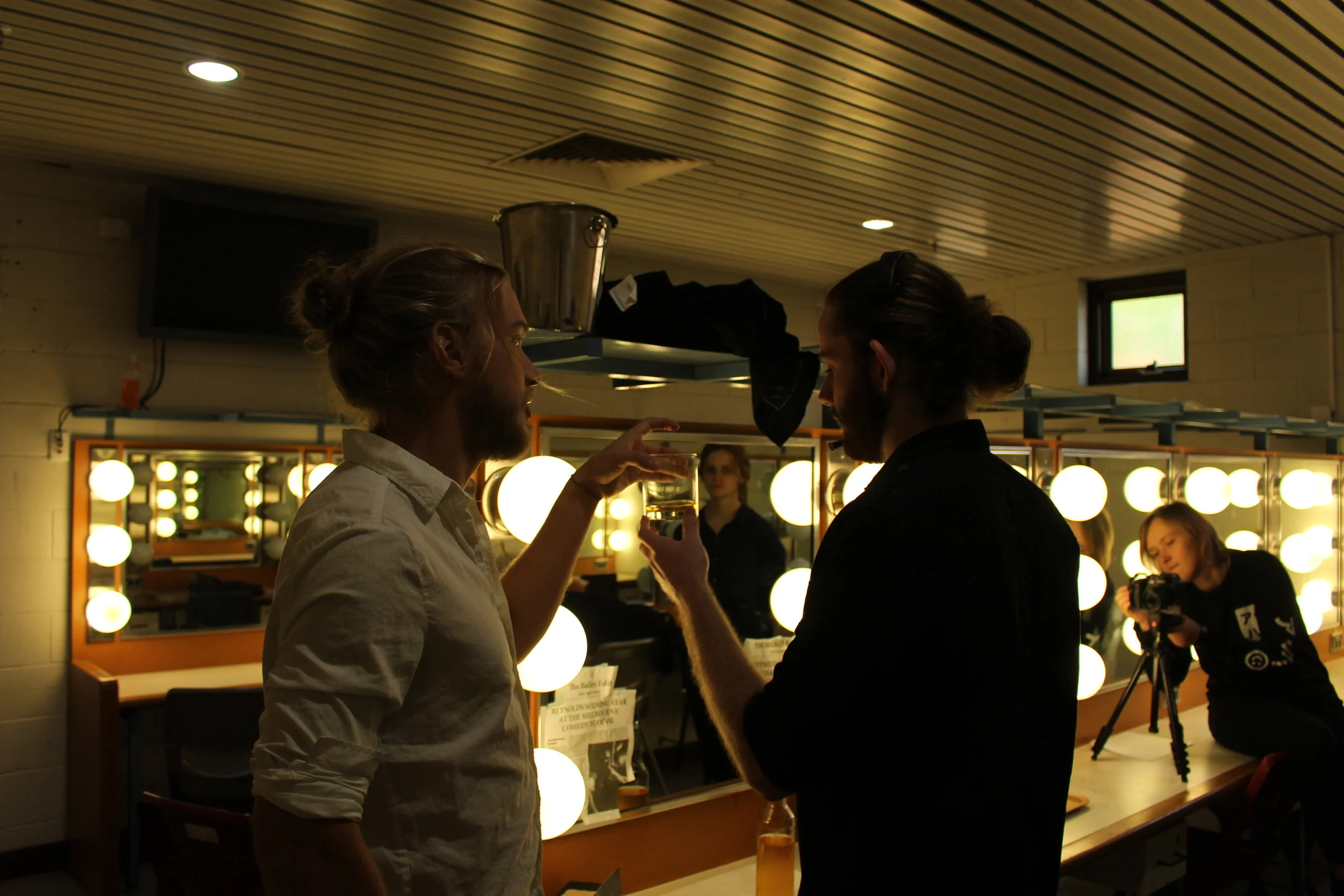  Zeke Morgan-Hind and James Norton compare drinks together     