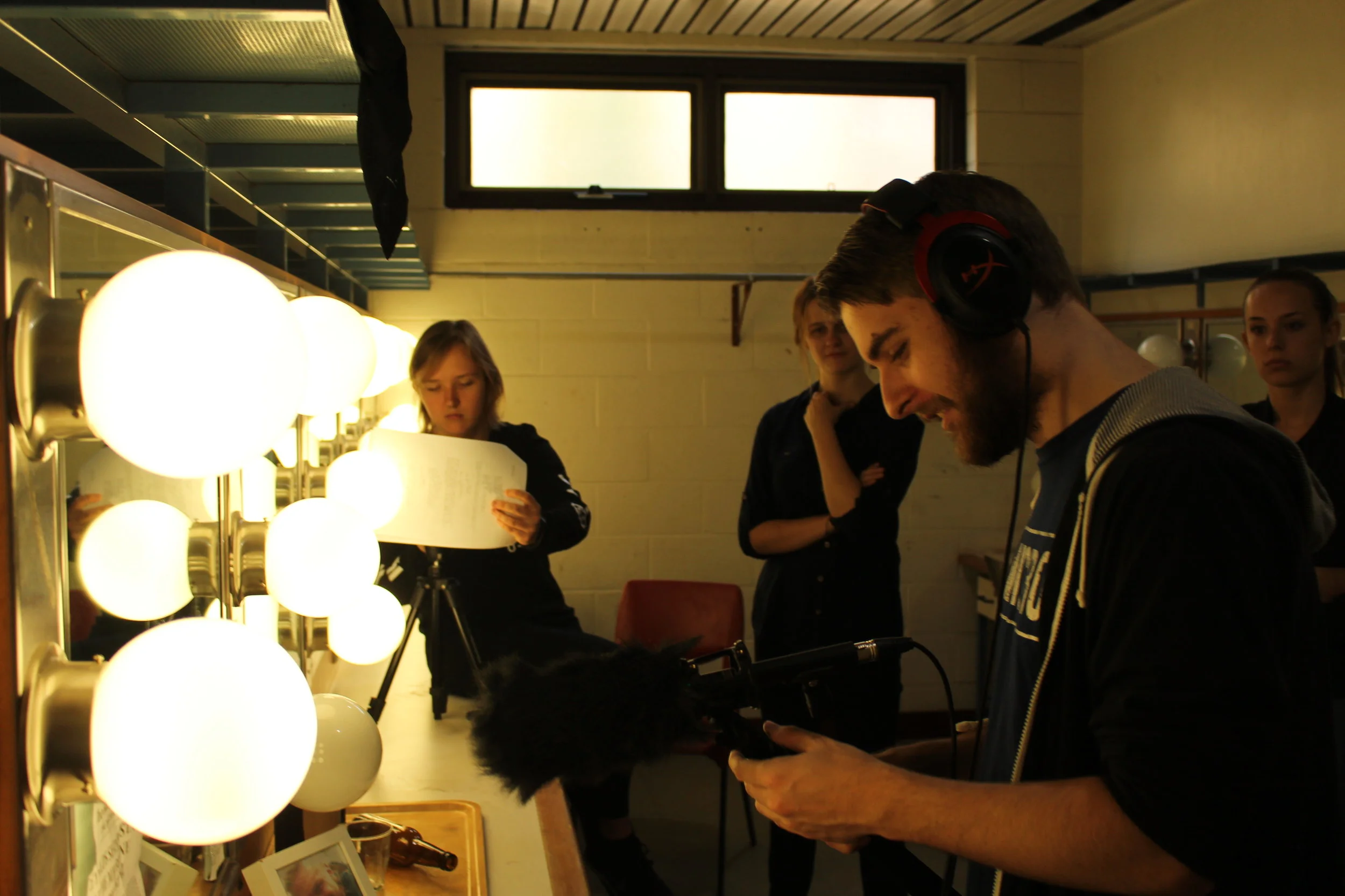  Keenan Bailey checks his sound levels 