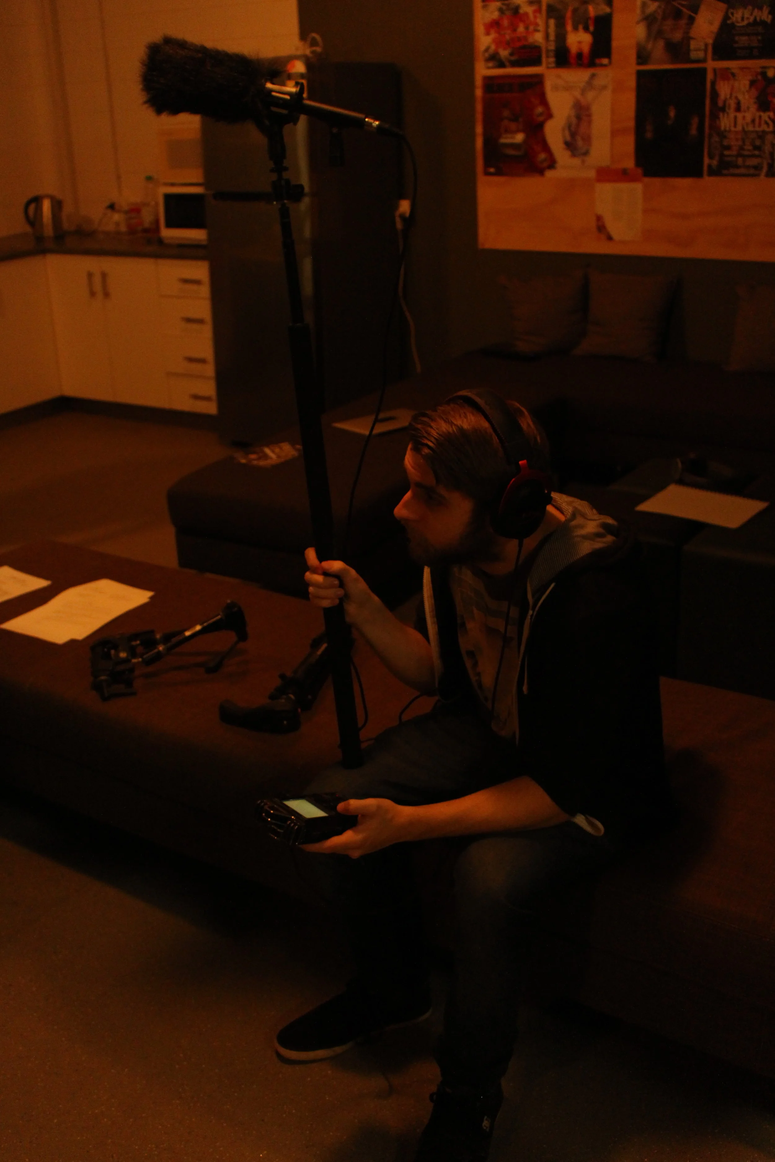  Keenan Bailey checks his sound recordings (2)     