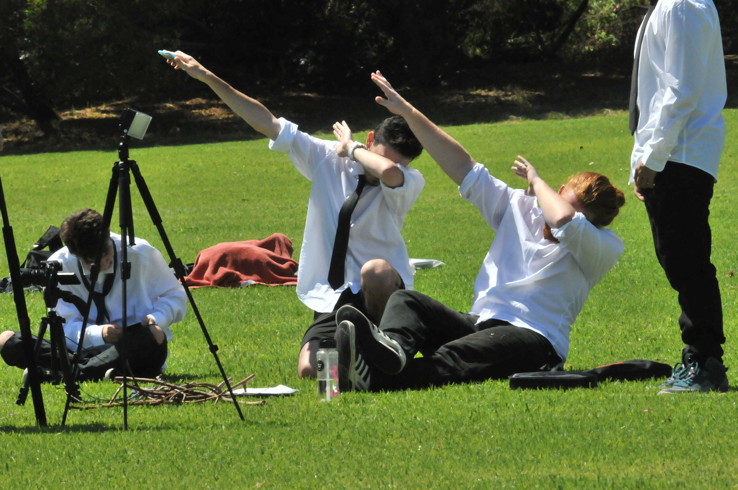  Behind the Scenes: Kaleb Guard and Kristian D' annunzio enjoy themselves as the crew prepares 