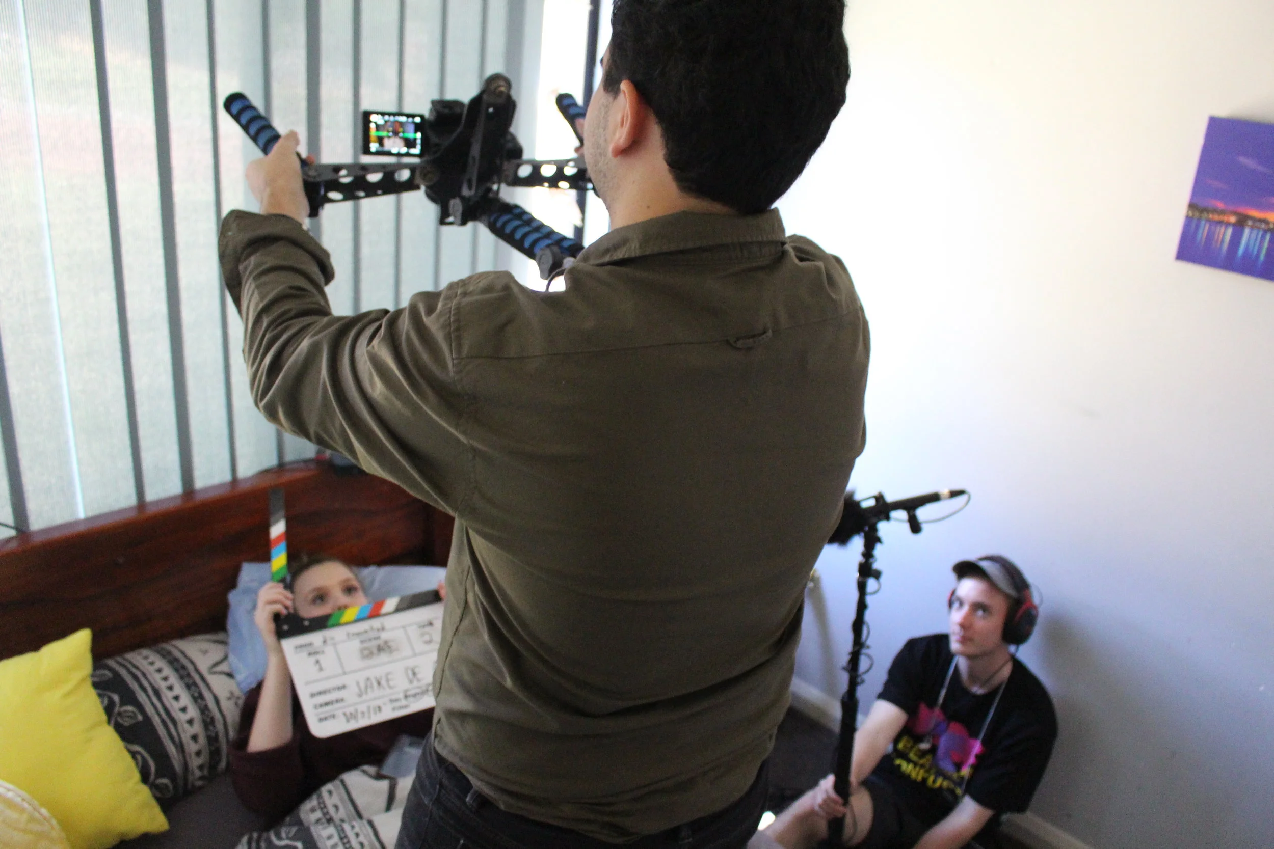  dis connected Production Day 4 - Jake De Agrela, Monique Brocklehurst, Jack Bett and (photographer) Aleia Matthews-Jukes all work together on completing a lot of scenes today 
