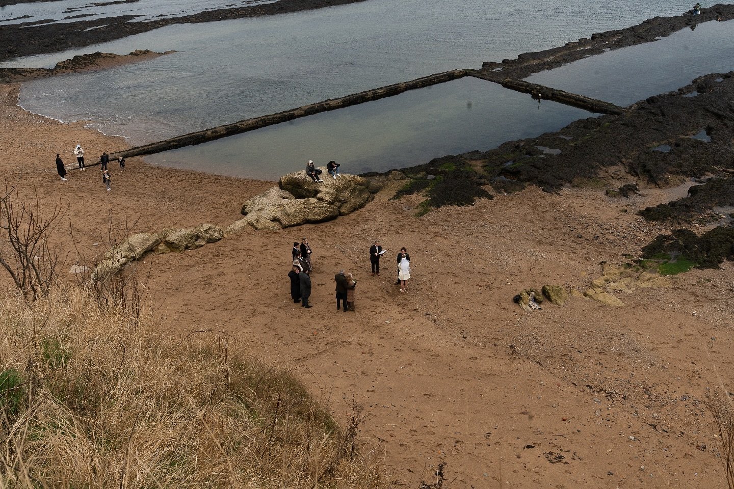A romantic wedding on the beach in St Andrews. 
Charlie &amp; Lora 
#wedding
#standrewsbeach 
#scotland