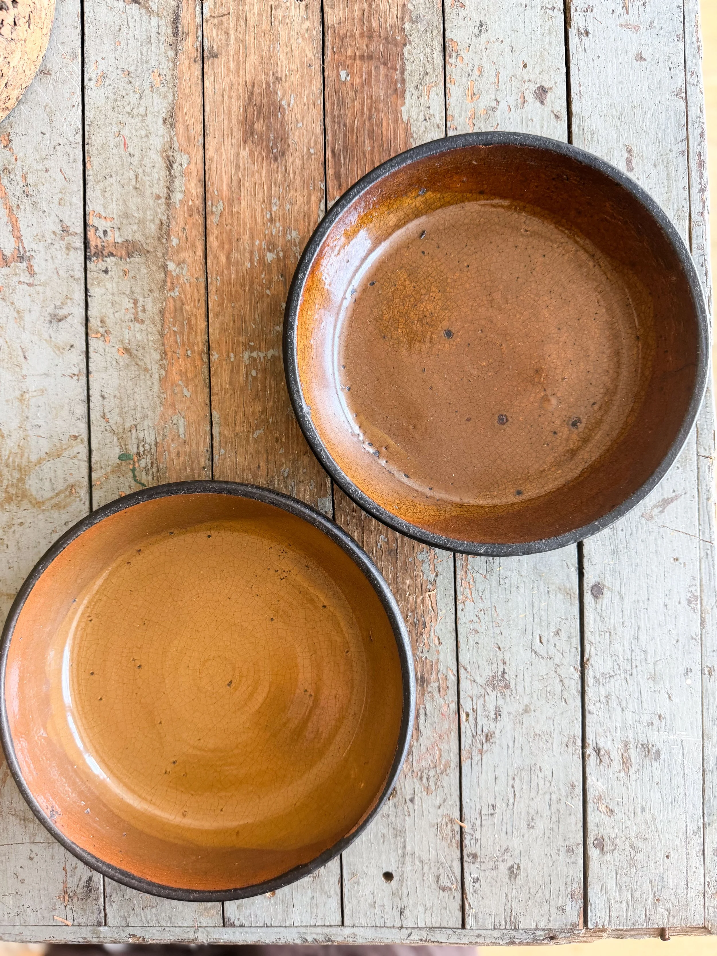 Mustard Redware Dishes