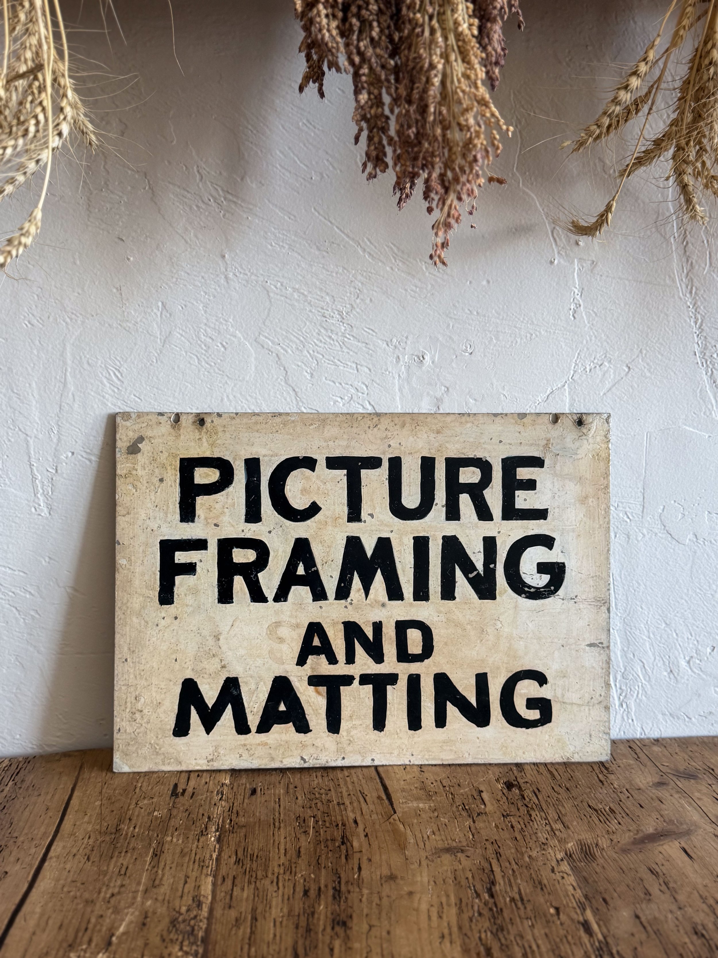 Vintage Double Sided Photo Framing and Matting Metal Sign