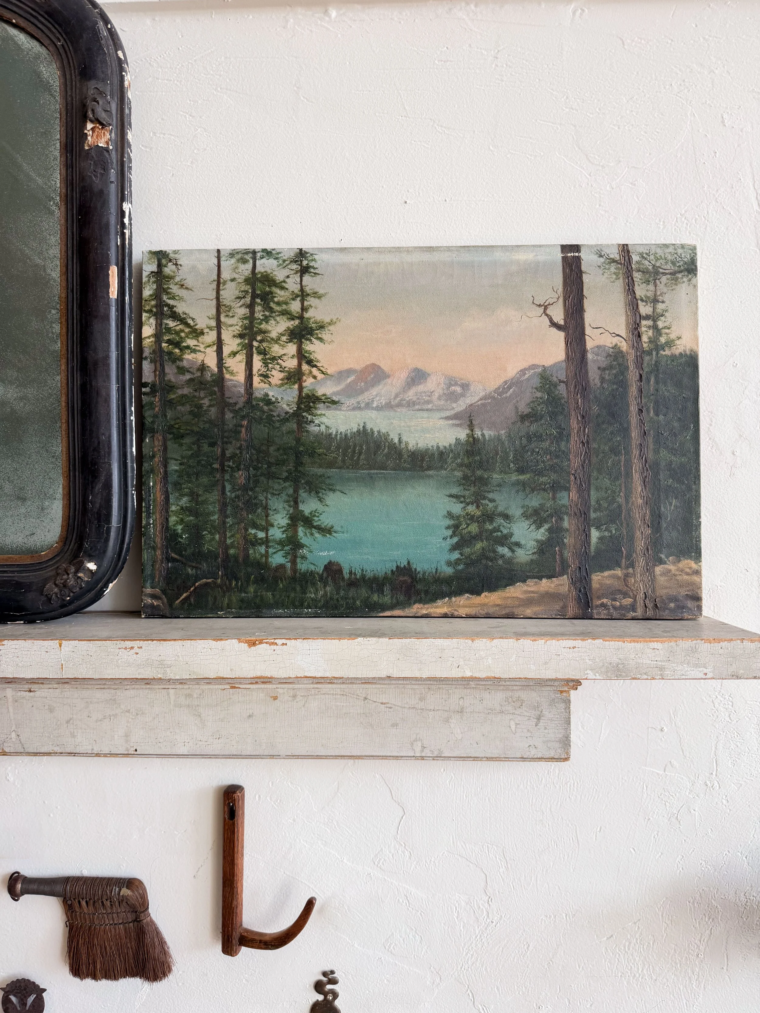 Vintage Mountain Oil Painting