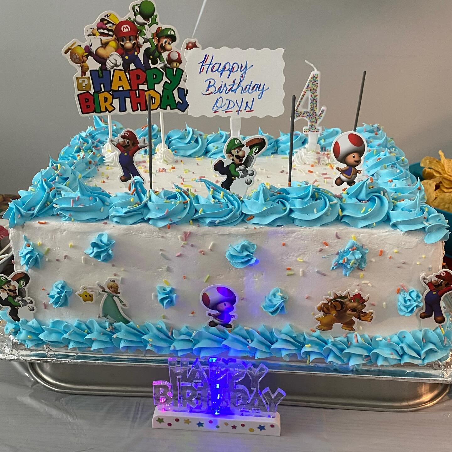 Cake We made for my son&rsquo;s fourth birthday!! #TakingOrderSoon #Cakes #ChocolateCakes #VanillaCakes #MuffinsBananaMuffins #BananaBread #Valentine&rsquo;sDayIsComingUpSoon #BirthdayParties #Bakery.