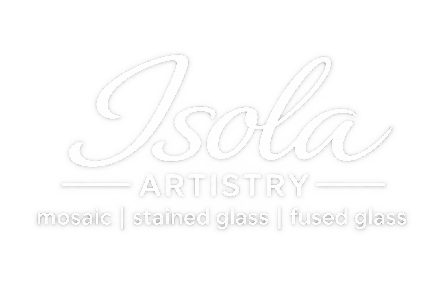 Isola Artistry logo for handmade mosaic, stained glass and fused glass art