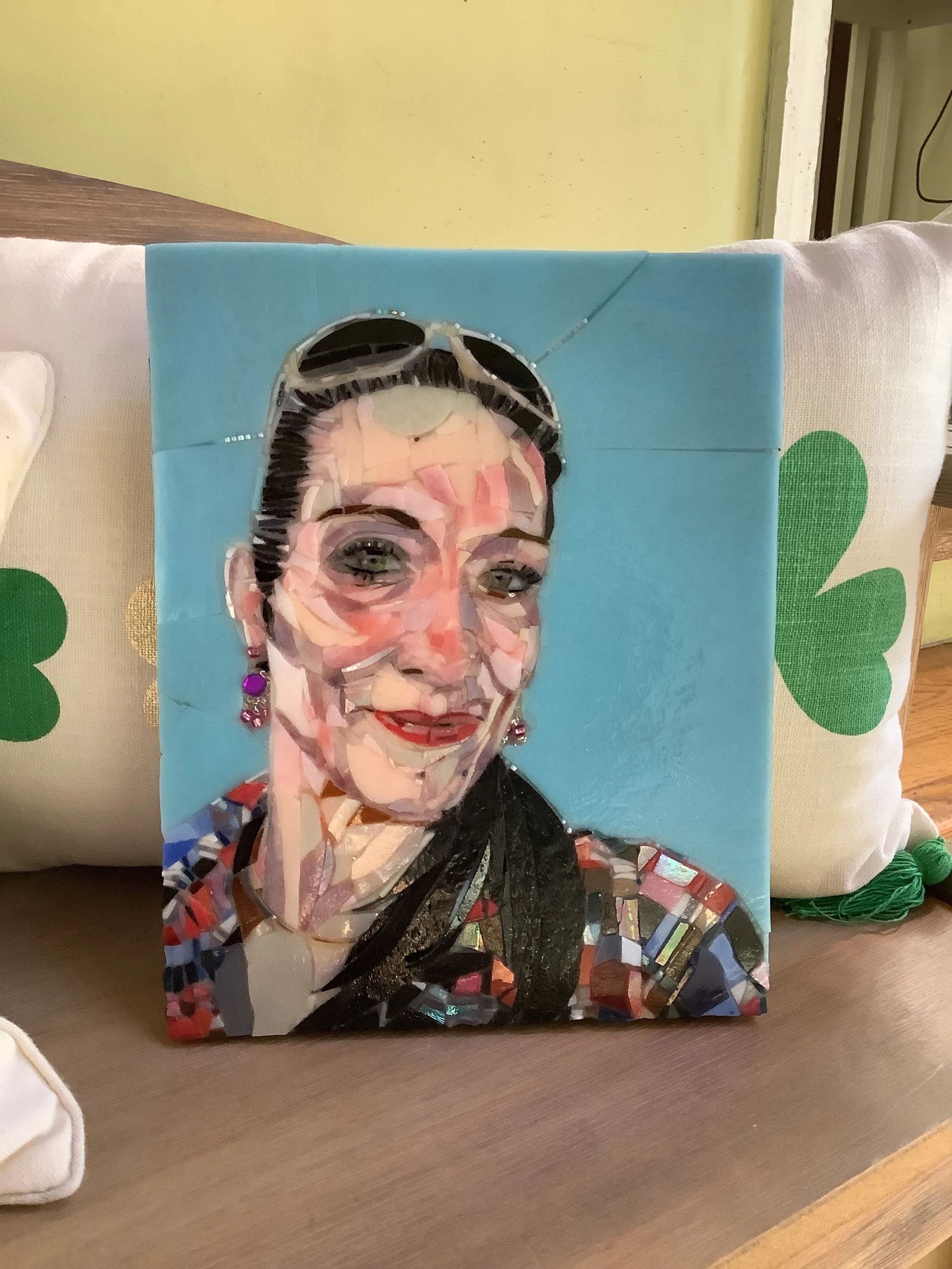 My stained glass portrait of April Bailey