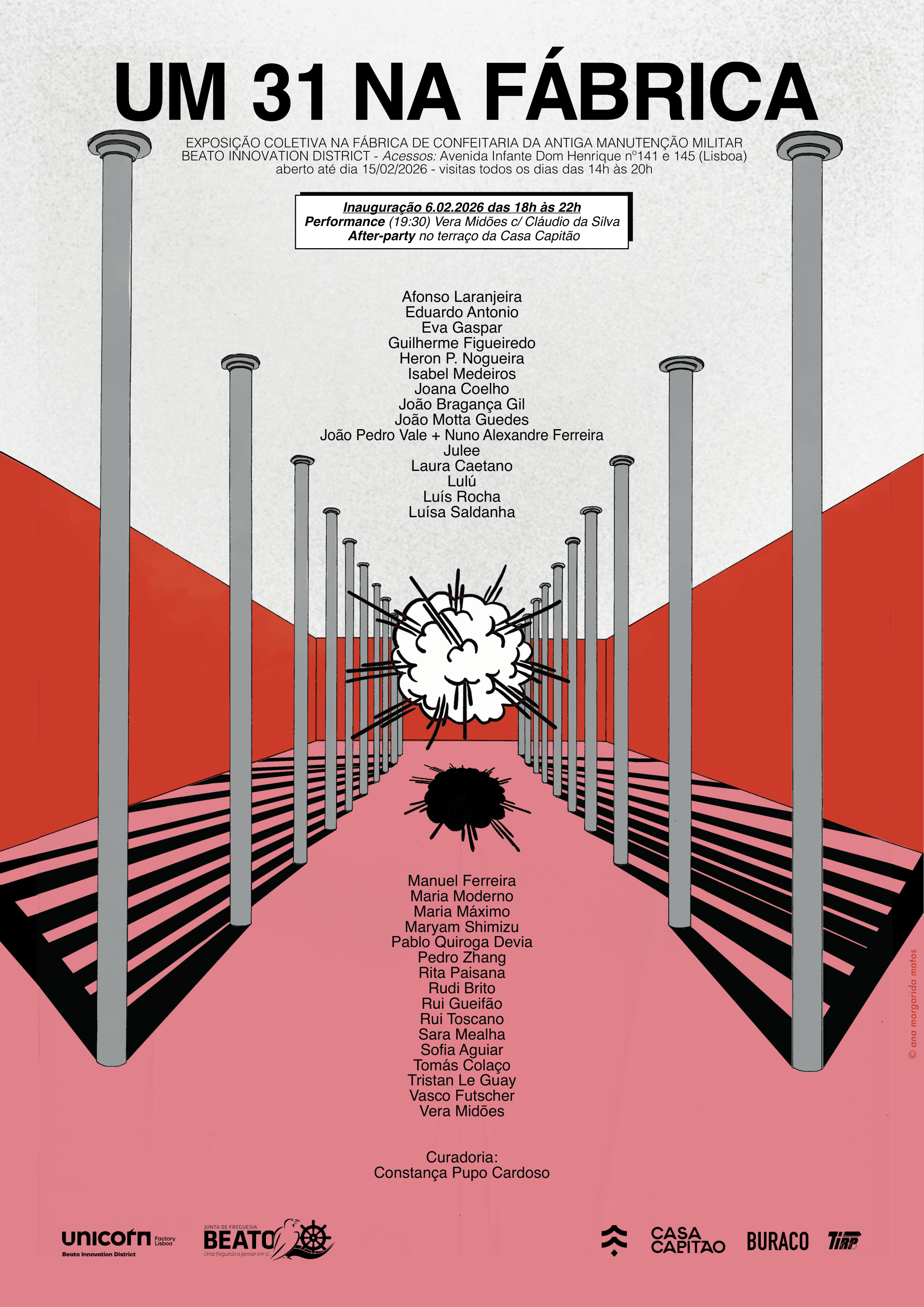 Um 31 na Fábrica, Beato Innovation District, 2026. Poster and communication by Ana Margarida Matos.