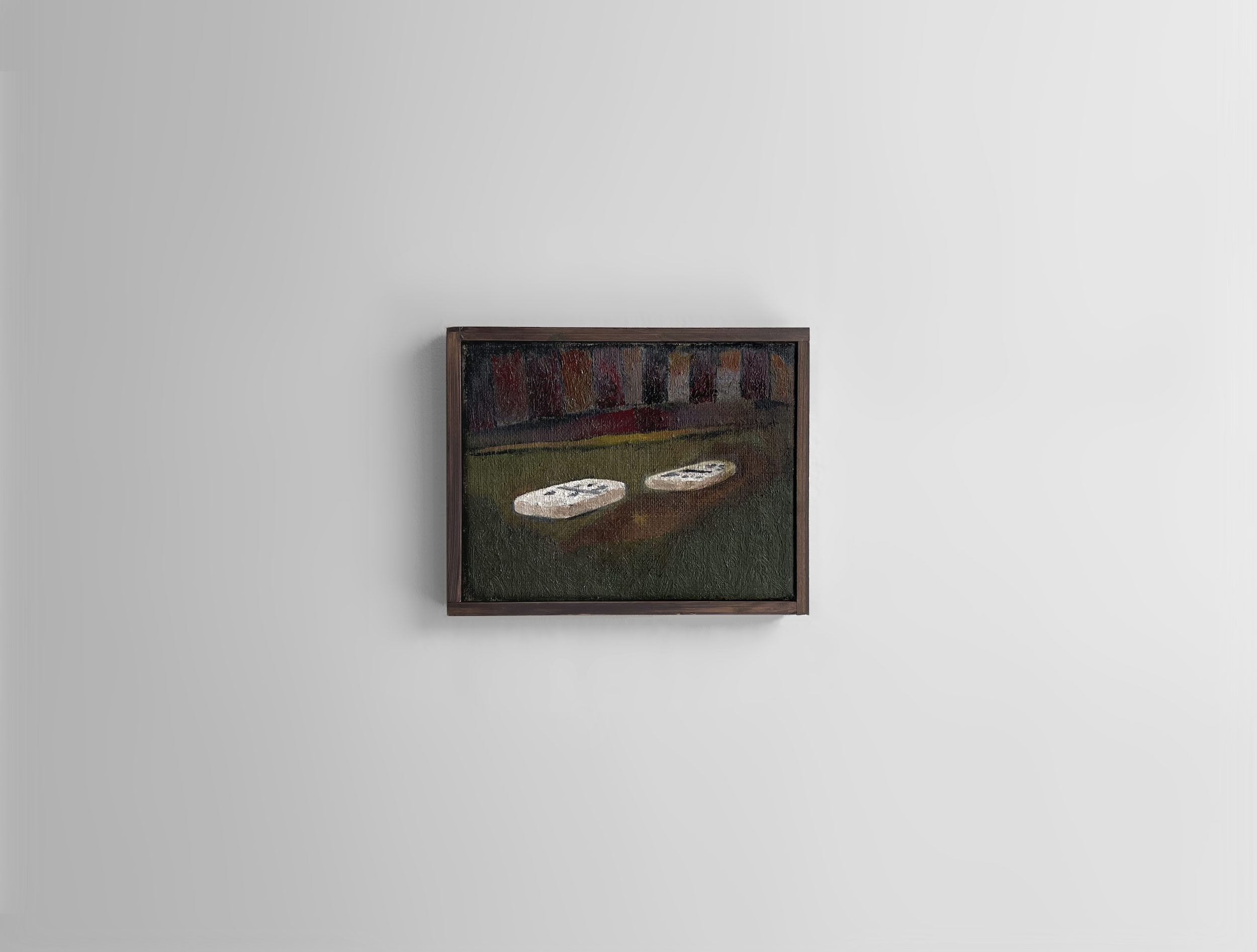 Doppelgänger (2026), 10 x 15 cm, oil on canvas.