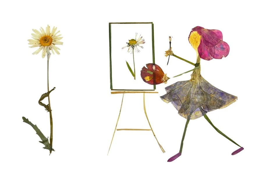 The Artist, pressed-flower piece by Annelie's Blumen