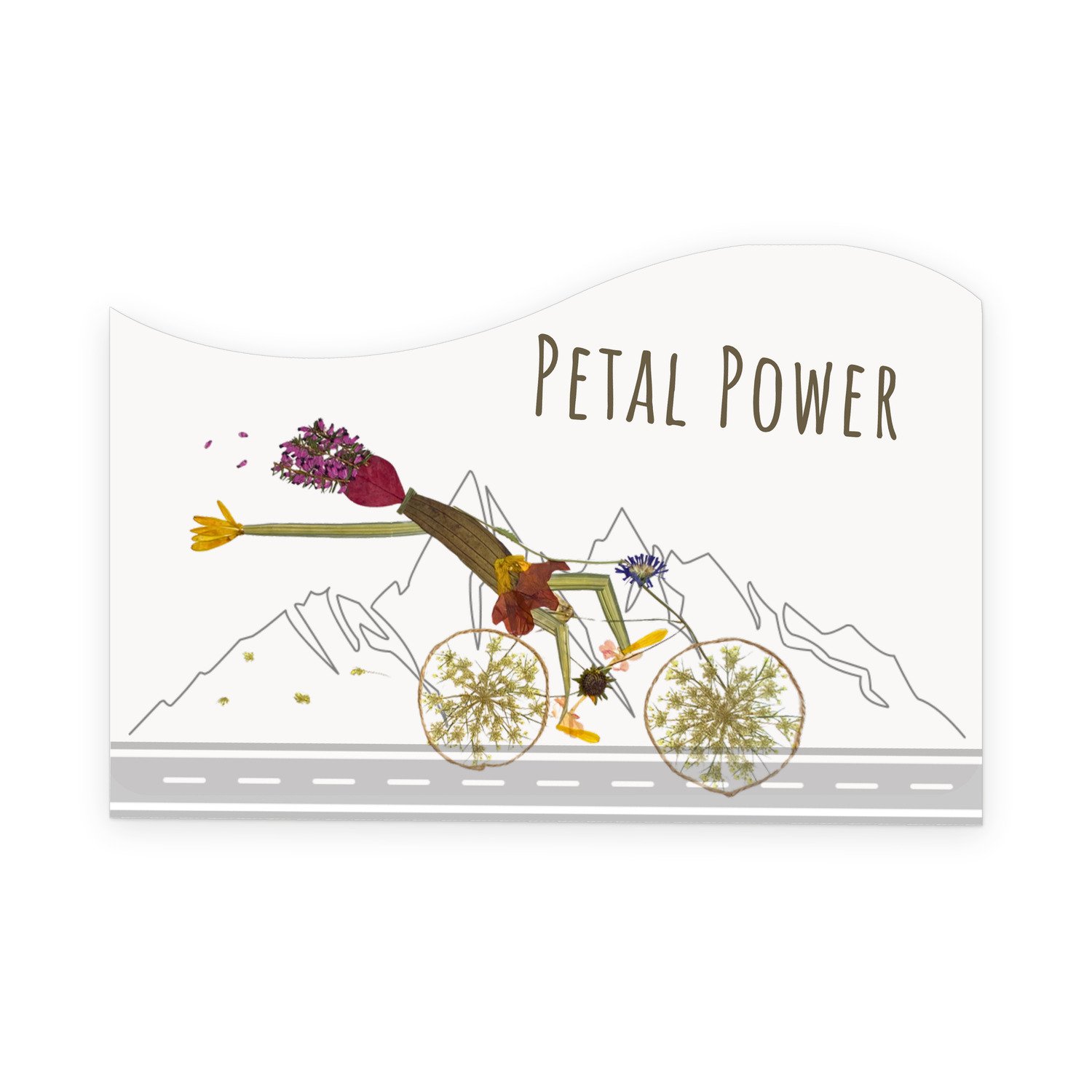 'Petal Power' Matte Vinyl Sticker – pressed-flower vinyl sticker