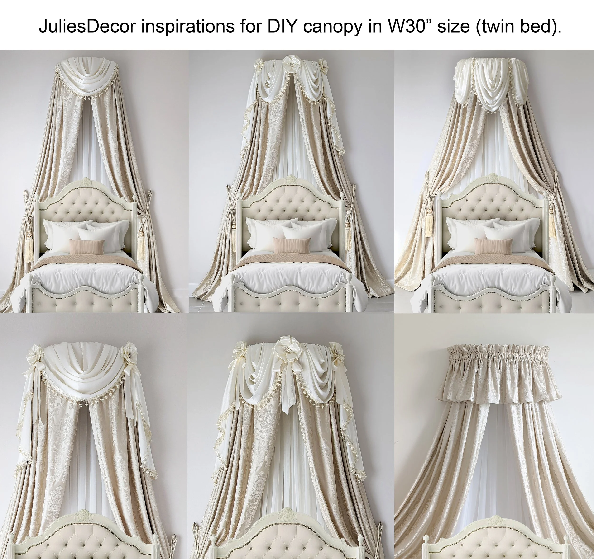 DIY canopy frame kit for rod pocket curtains. — JuliesDecor