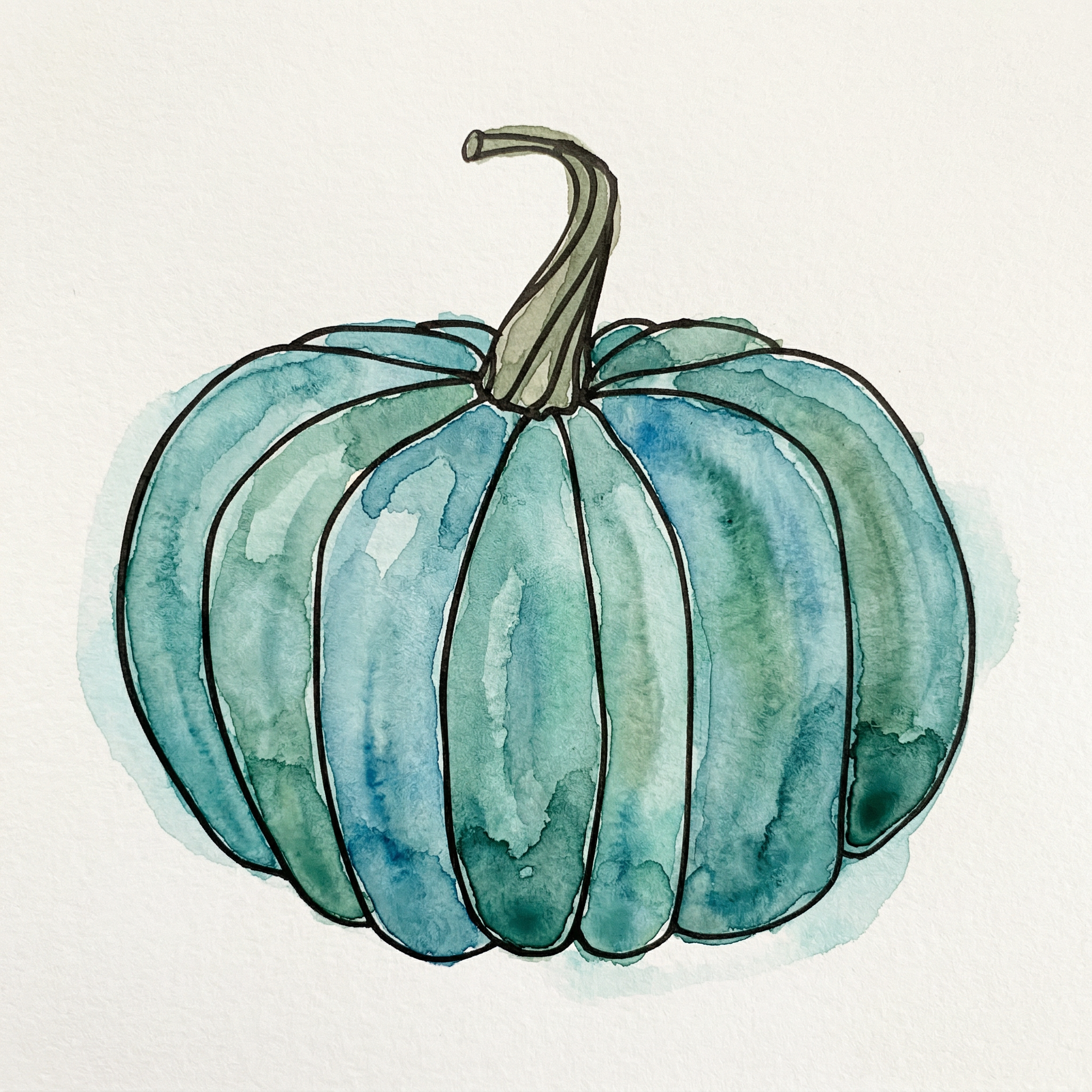 Firefly_GeminiFlash_color this image in, make it a blue green pumpkin, do not change the design, make it  791923.png