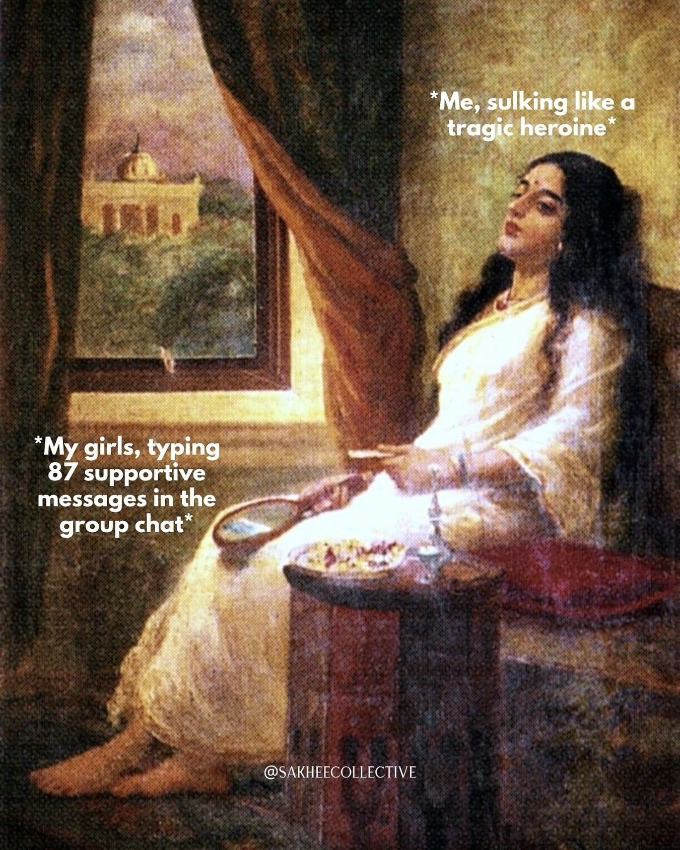 Some women heal through meditation.
I heal through 56 WhatsApp notifications that all say &ldquo;You were absolutely right.&rdquo;

[sisterhood, women supporting women, humour, coping mechanisms]