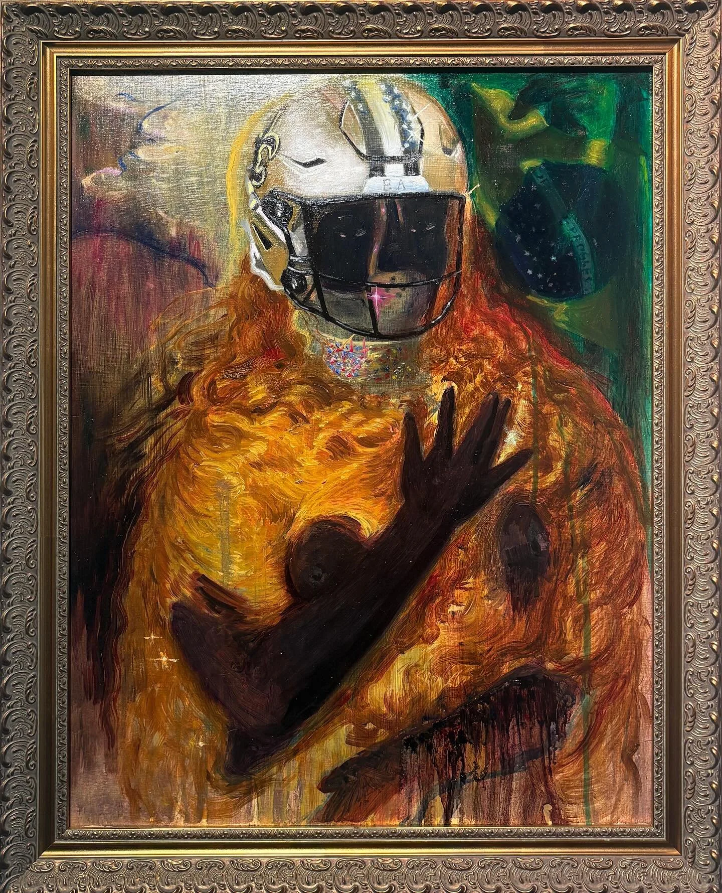 .
Here and There ( St. Anastacia Escreva), 2025
Oil and acrylic on panel 

On view until Oct 19 at 1300 gallery, 78th St Studios

Thank you all so much for rocking with me ! 
So much more to be done, to be experienced, to share. Excited to breathe mo