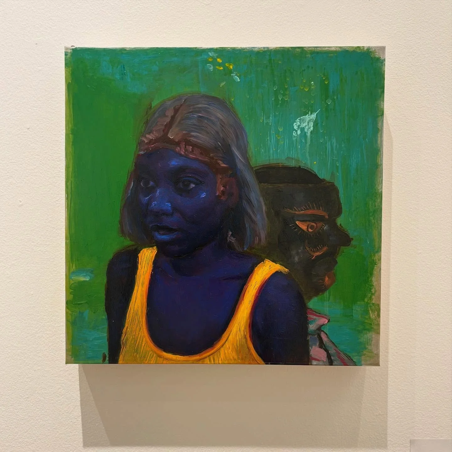 Untitled (Blue Black/Los Negritos), 2025
Oil and acrylic on aluminum panel

This painting has a glow /translucency to it that you can only really experience in person. It&rsquo;s on view @yards.projects  apart of the exhibition Black Kaleidoscope: Lo