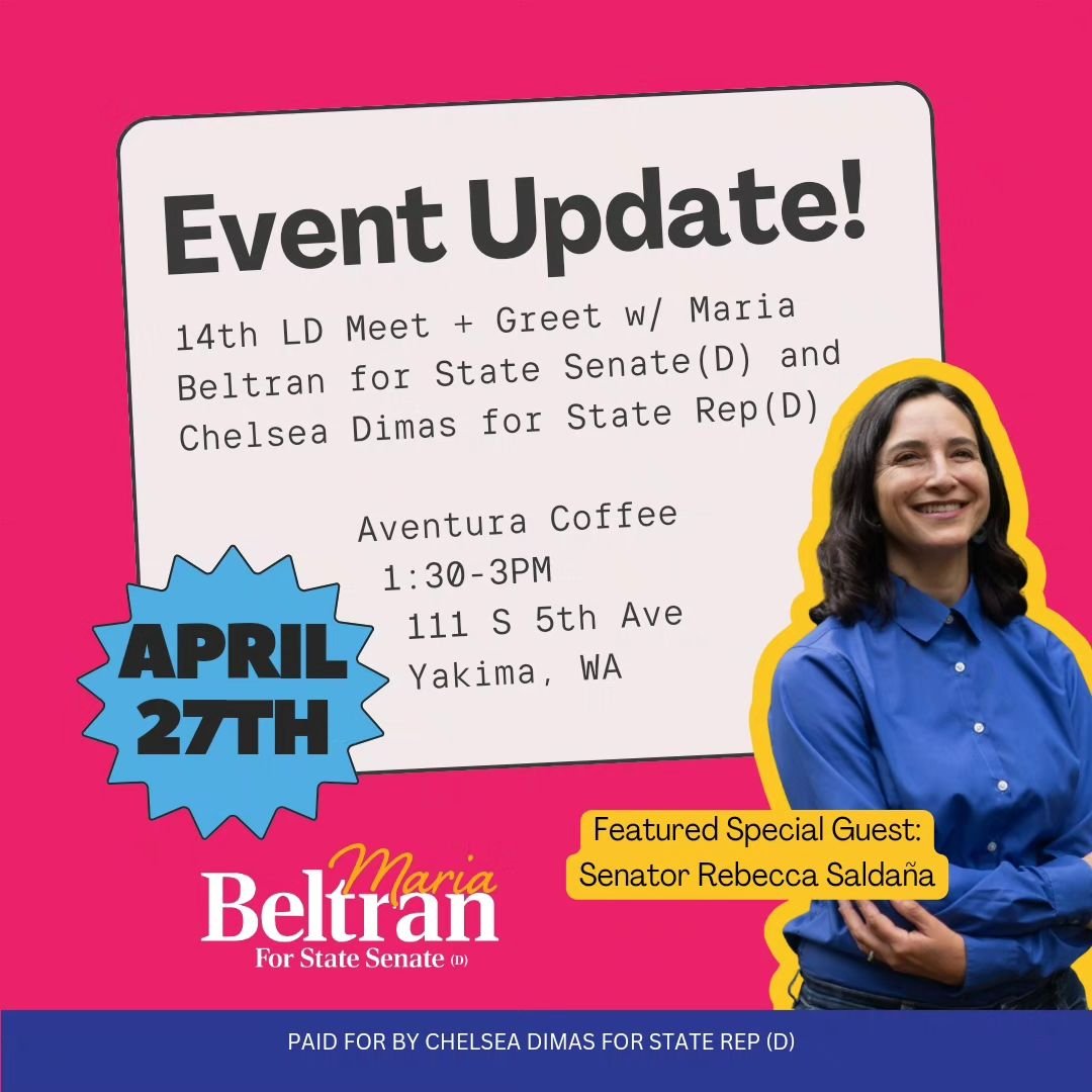 Mi gente, we have a special update‼️ Senator Rebecca Salda&ntilde;a will be joining us at our Meet + Greet THIS Saturday, April 27th at Aventura Coffee! We're MUY excited to show her what the 14th LD is all about! Please share and we'll see y'all the