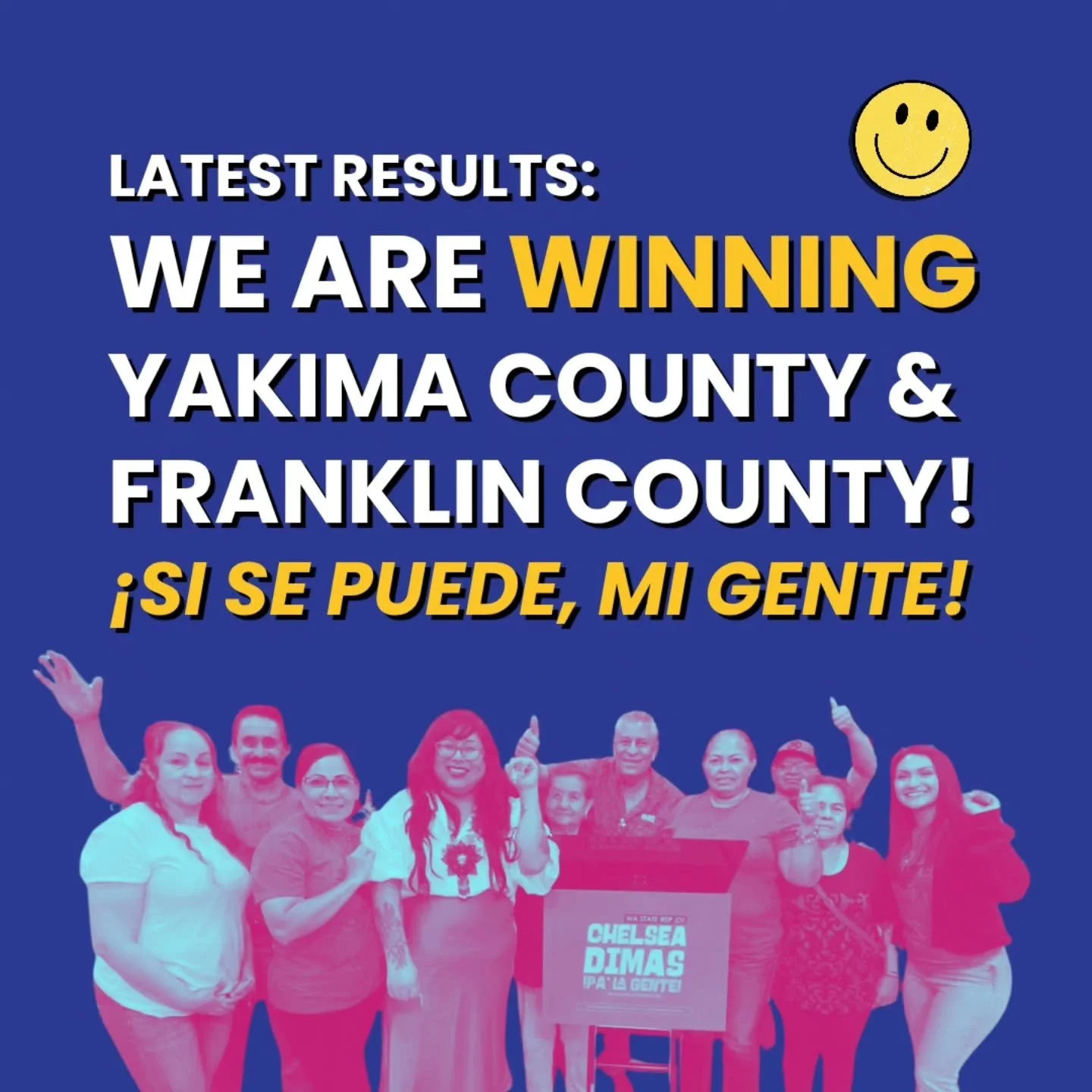 Oh hey, another ballot drop 😏

Winning Yakima County. Winning Franklin County. And the gap is getting smaller.

Turns out talking to your neighbors is much more effective than spending almost 70k on attacks.. (;

#ChelseaPaLaGente #SiSePuede #Latino