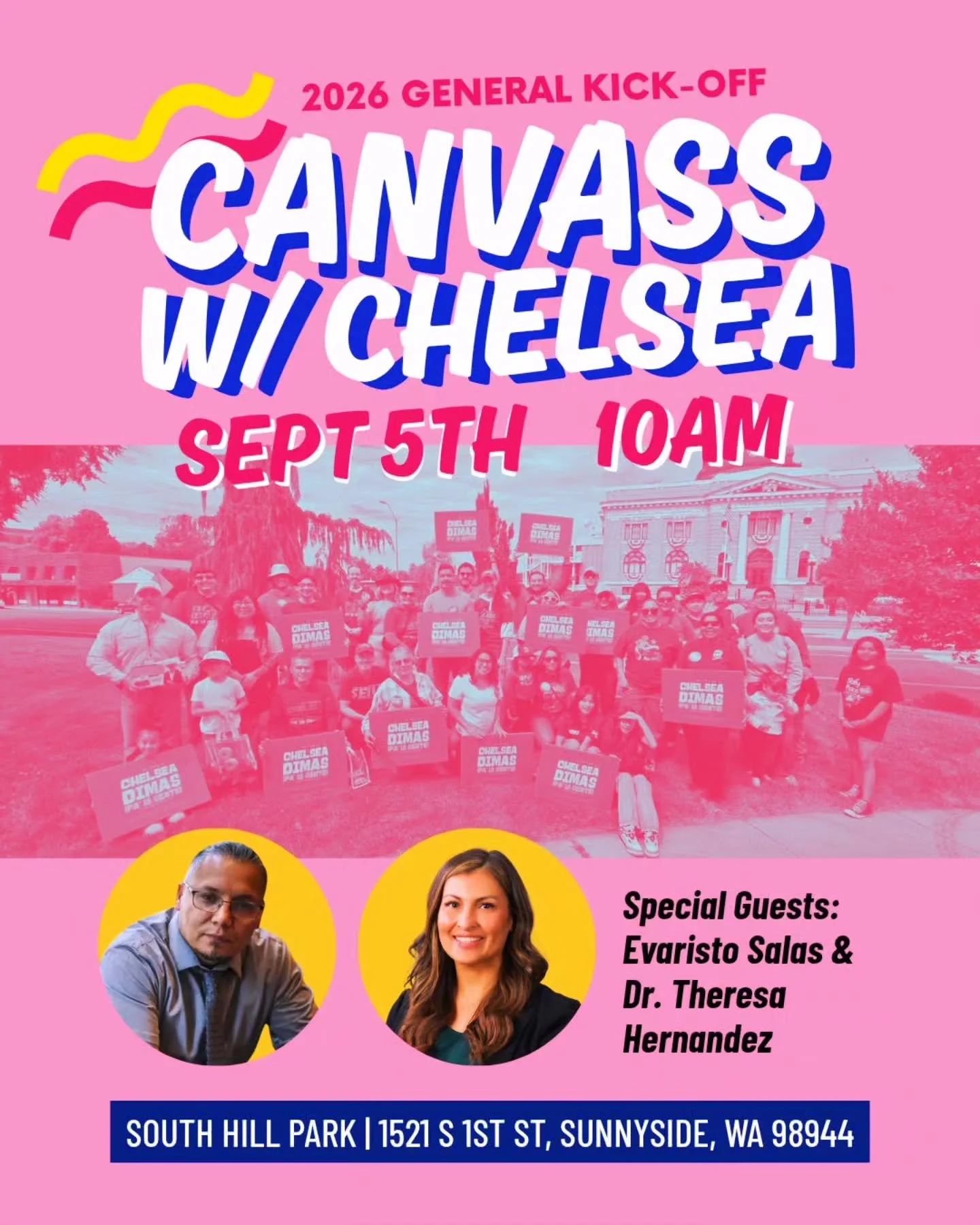 MI GENTE, ES HORA! IT'S TIME TO HIT DOORS!!! 🏃🏽&zwj;♀️🚪

We're kicking off our first canvassing event of the general szn right here at HOME in Sunnyside!

Annddd we're teaming up with amazing leaders from the Yakima Valley: Dr. Theresa Hernandez &