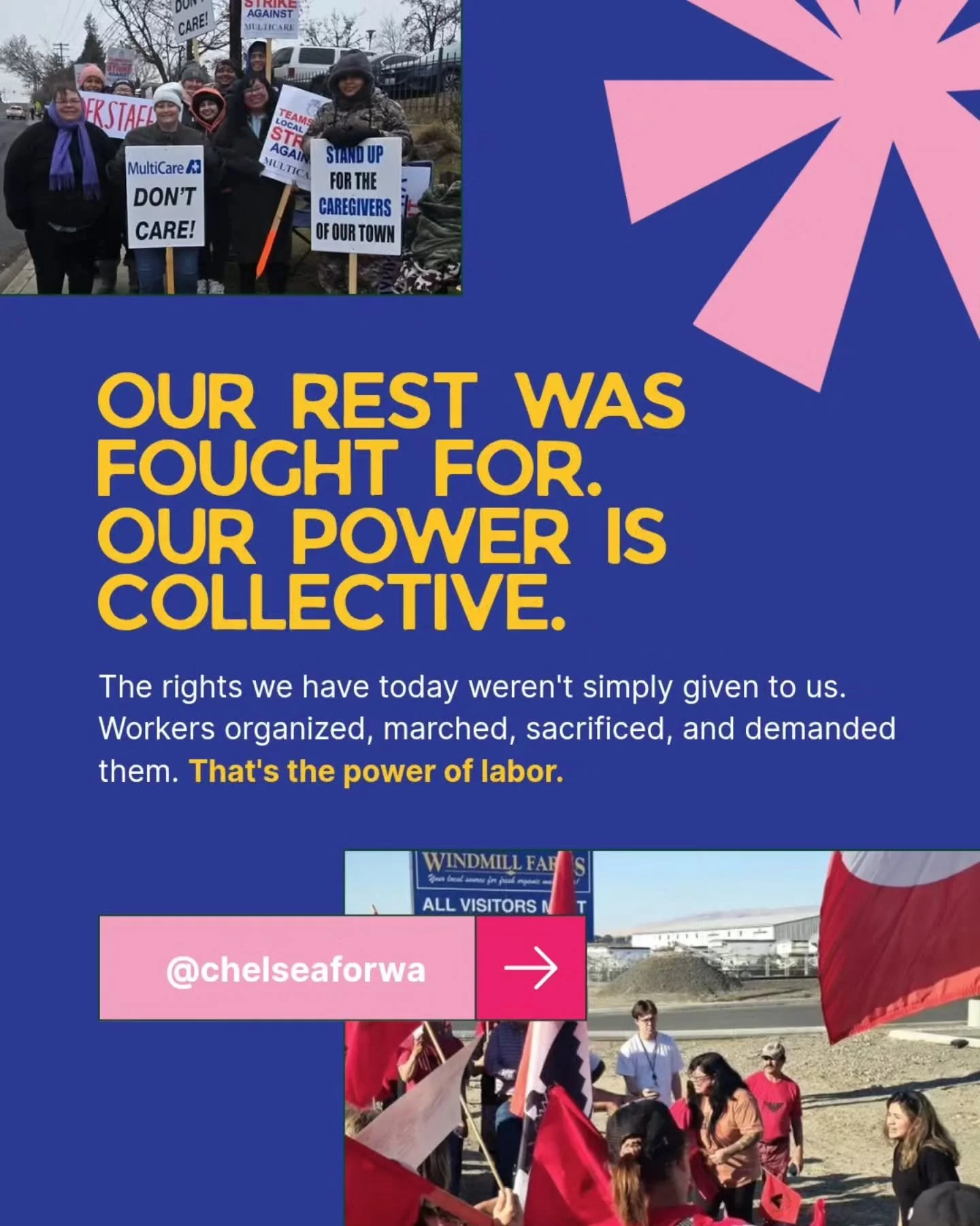 The rights we have today weren&rsquo;t given to us. Workers fought for them. ✊🏽

They organized, marched, went on strike, and stood together because they knew the power was con la gente, con los trabajadores.

Y esa lucha sigue, and that fight conti
