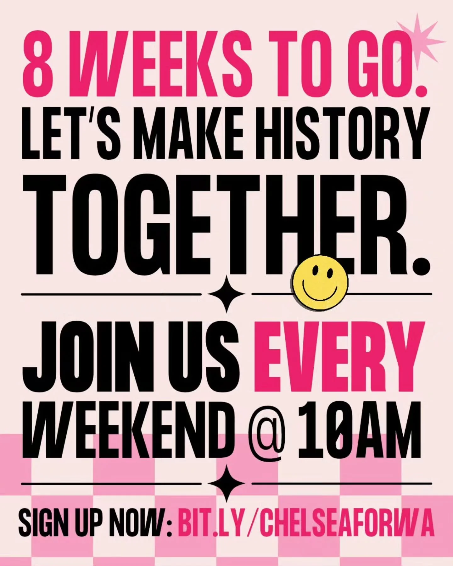 🚨 8 WEEKS TO FLIP THE 14TH!!! 🚨

Yeah..we&rsquo;re THAT close 👀

Now we need comunidad to bring it home! Knock doors. Talk to your neighbors. Be part of history. Can we count on y'all?! Dont stay home..sign up NOW: bit.ly/chelseaforwa 

VAMOS CON 
