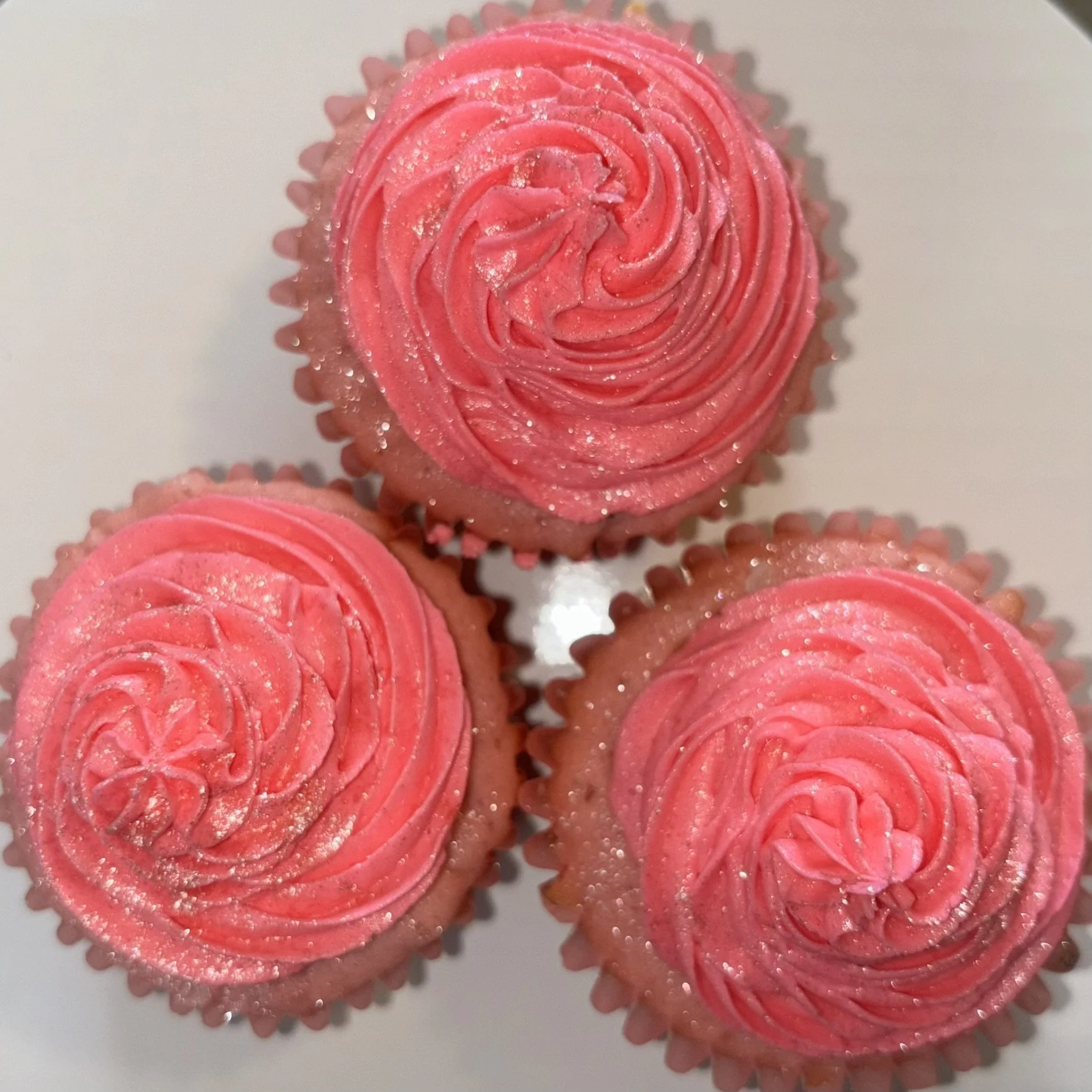 Pink Glitter Cupcakes