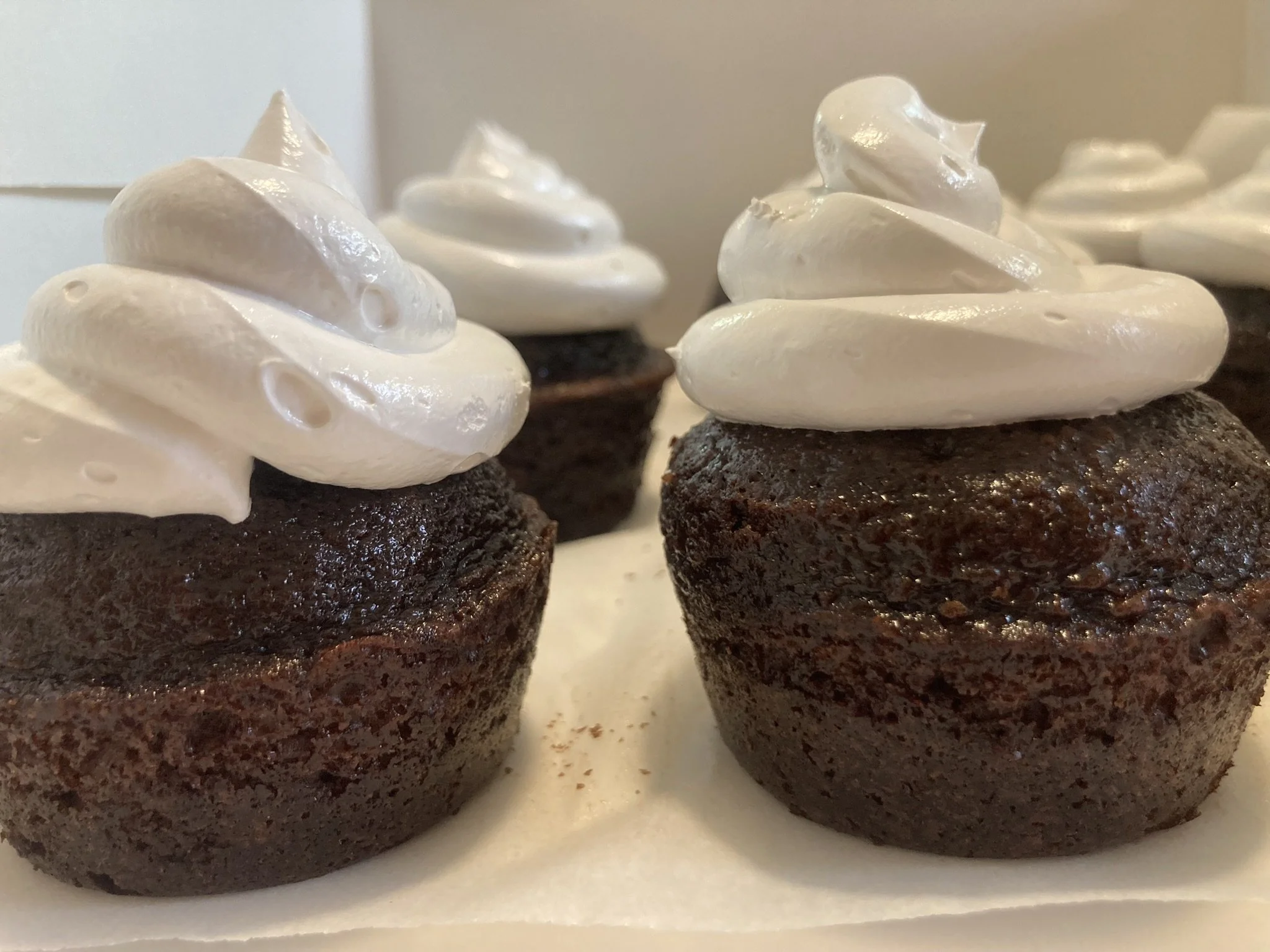 Devil's Food Cupcakes with Meringue