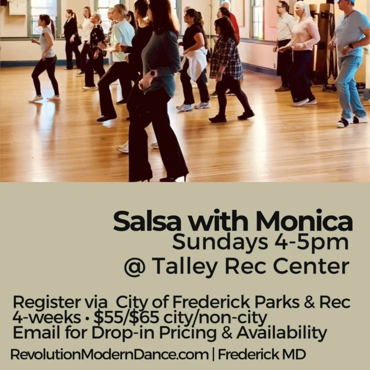 Salsa - Weekly Group Lessons via City of Frederick Parks & Rec
