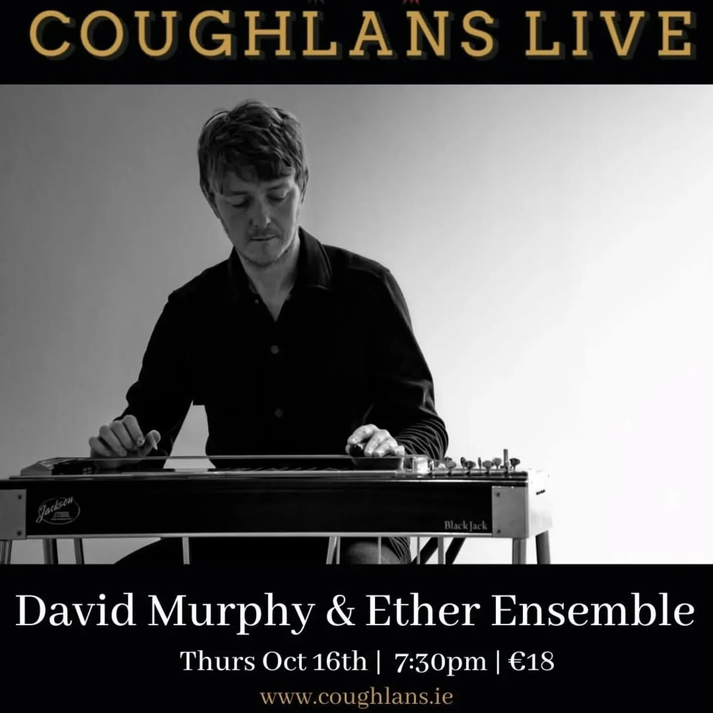 David Murphy and Ether Ensemble

📆 Thursday 16th October 
⏰️ 7.30pm
📍 Coughlans, Cork

David Murphy :: Pedal Steel Guitar, Electronics 
Jessie Whitehead :: Violin 
Peter O'Sullivan :: Piano 
Michael Riordan :: Double Bass 

@coughlansbarcork @jessi