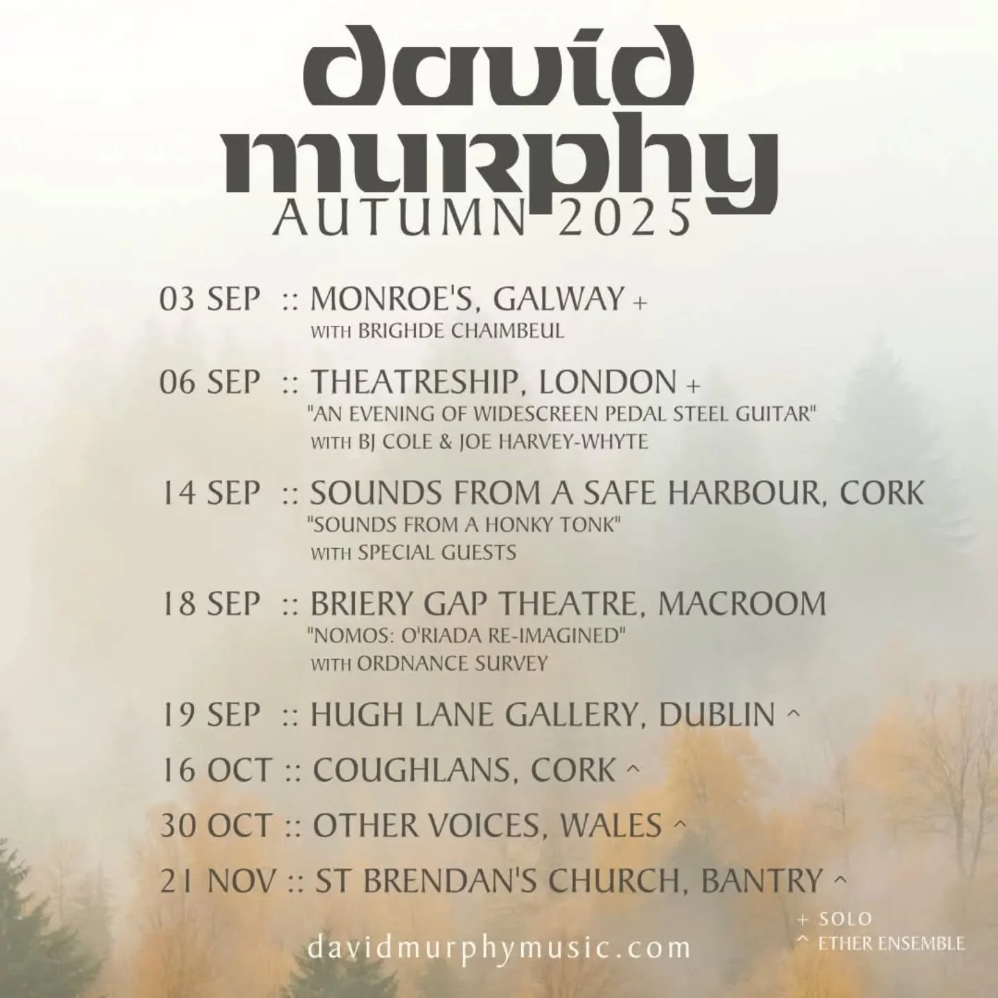 ** AUTUMN 2025 SHOWS **

03 Sep :: @monroeslive +
special guest to @brichaimbeul

06 Sep :: @theatreship London +
"An Evening of Widescreen Pedal Steel Guitar" 
with @bjcole191 &amp; @joeharveywhyte
@broadsidehacks 

14 Sep :: @soundsfromas