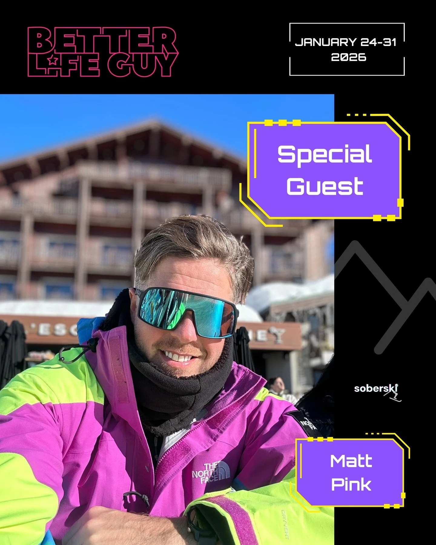Meet our special guest! 💫

We&rsquo;re thrilled to announce that Matt Pink &mdash; AKA @better_life_guy
&mdash; will be joining us for soberski&rsquo;s winter launch in January! 🚀

A best-selling author, speaker, and creator, Matt&rsquo;s story and