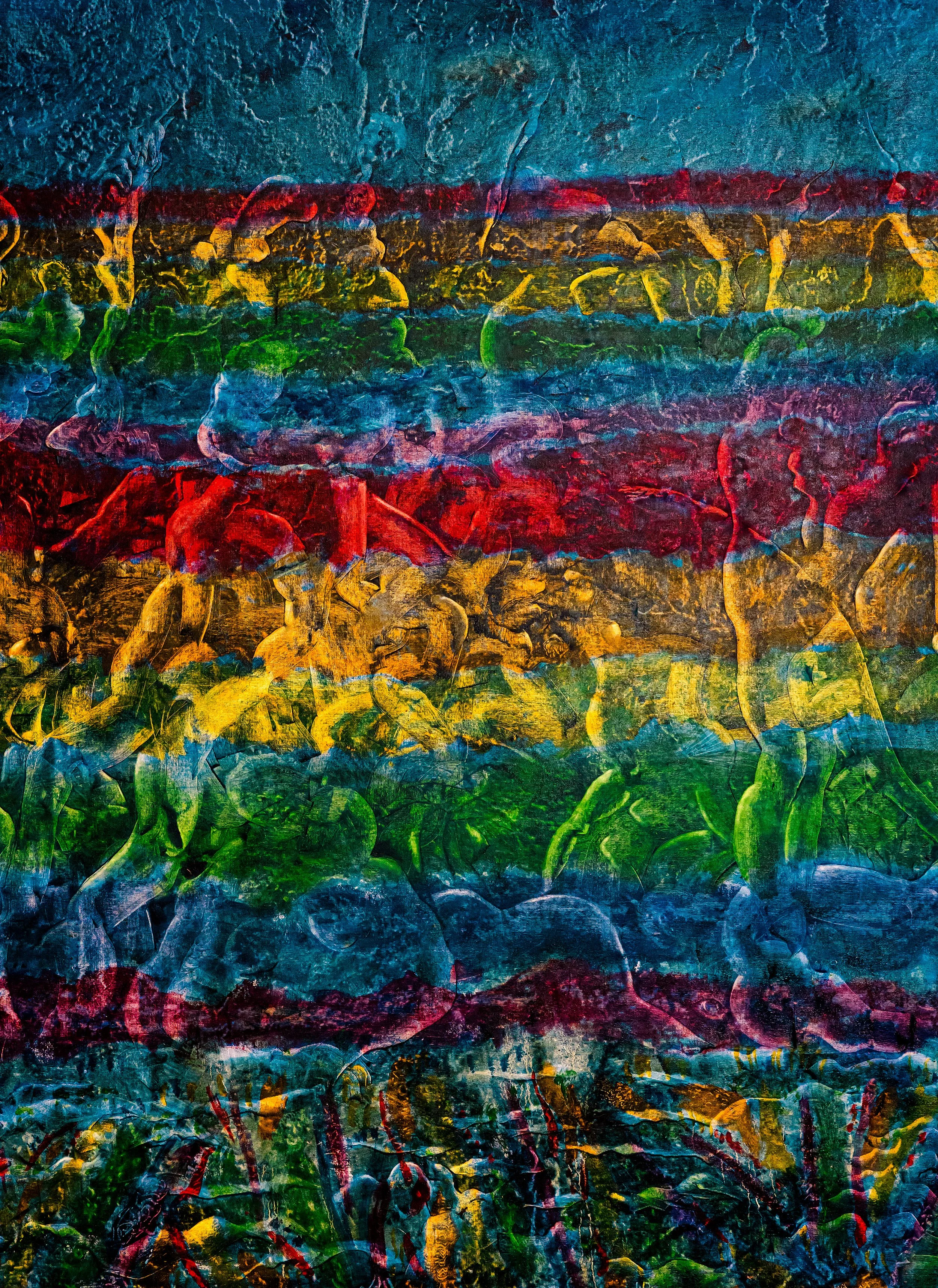 RHAPSODY IN BLUE - Oil on Canvas: 52" X 11"