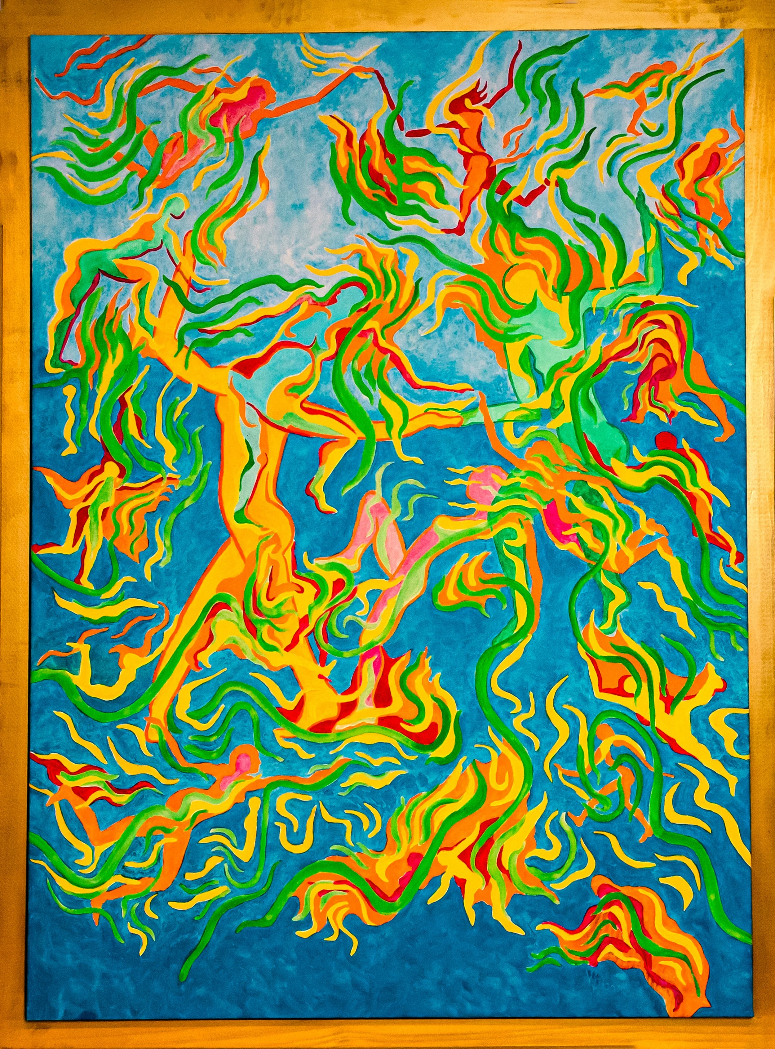 BLUE FIRE - Oil on Canvas: 52" X 38"