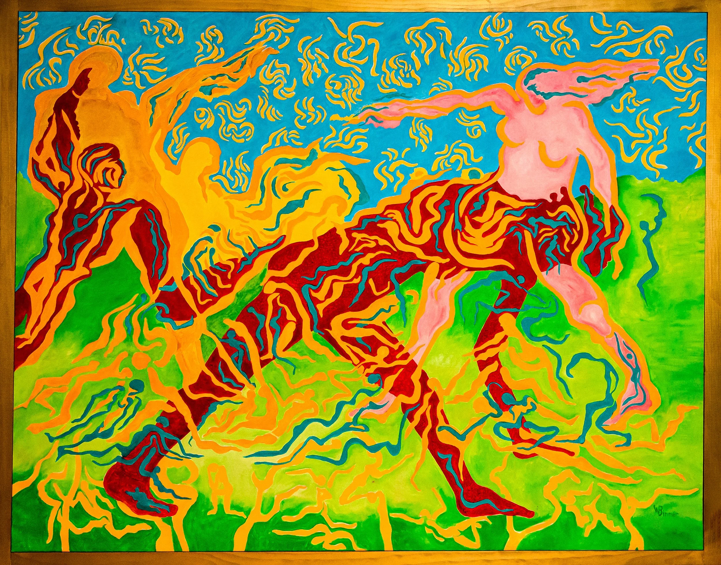 THE PUSH - Oil on Canvas: 70" X 54"