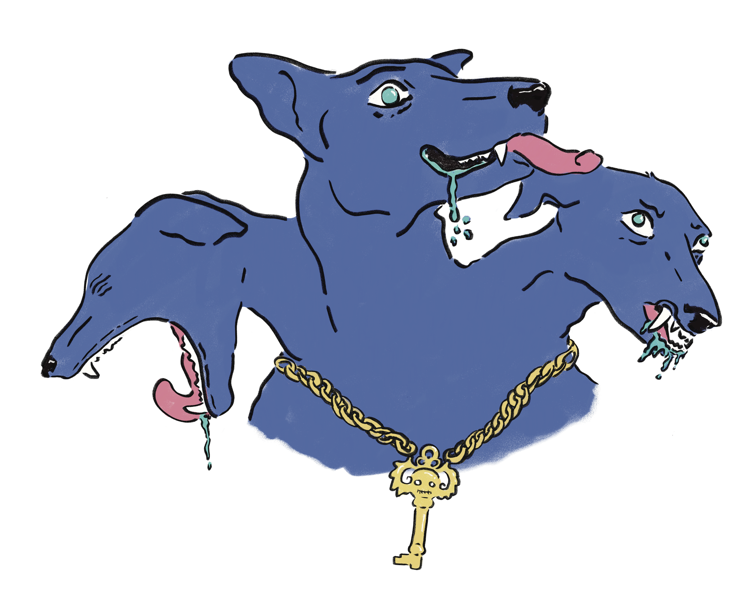 Cerberus 3 Headed Dog Illustration