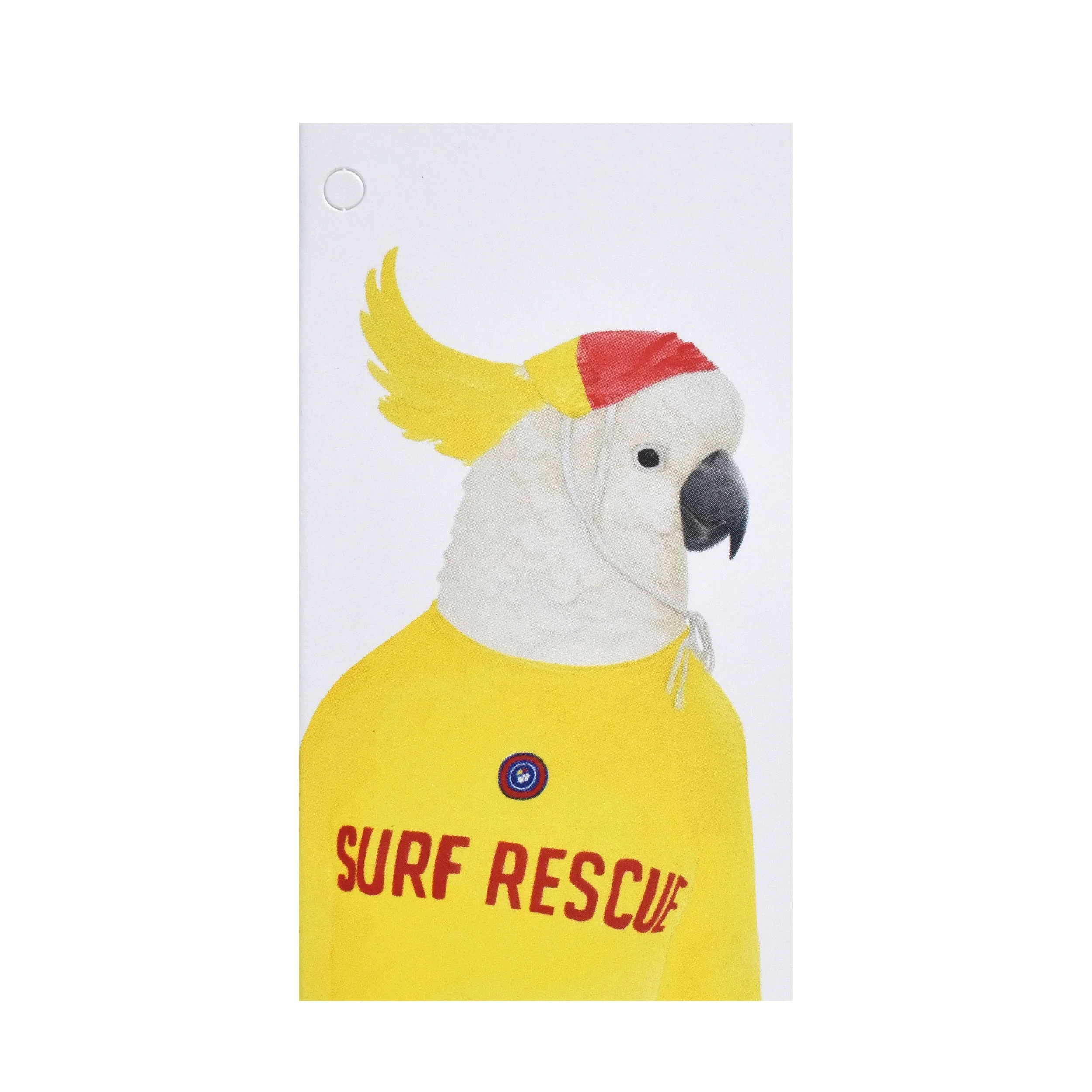Folded Gift Tag - Cockatoo "Surf rescue"
