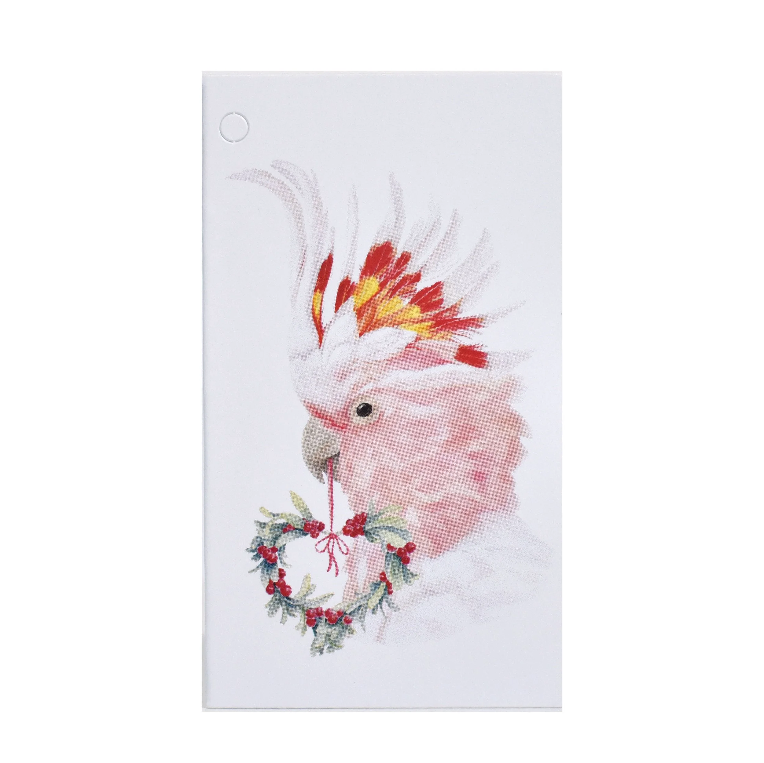 Folded Gift Tag - Christmas - Pink Cockatoo