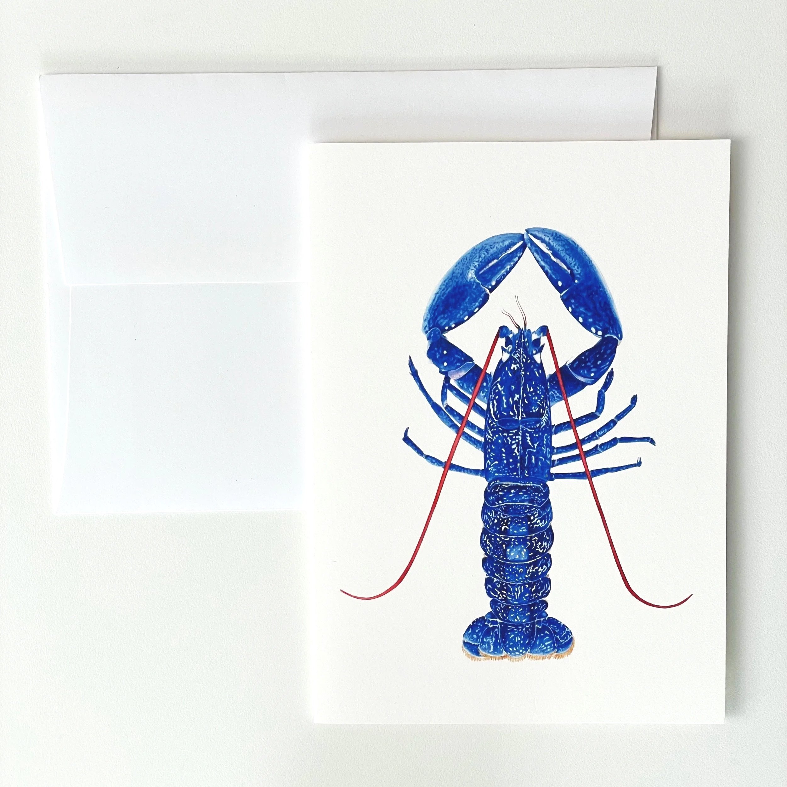 Fine Art Card - "Blue Lobster" - Homard Breton, European Lobster, Homarus Gammarus