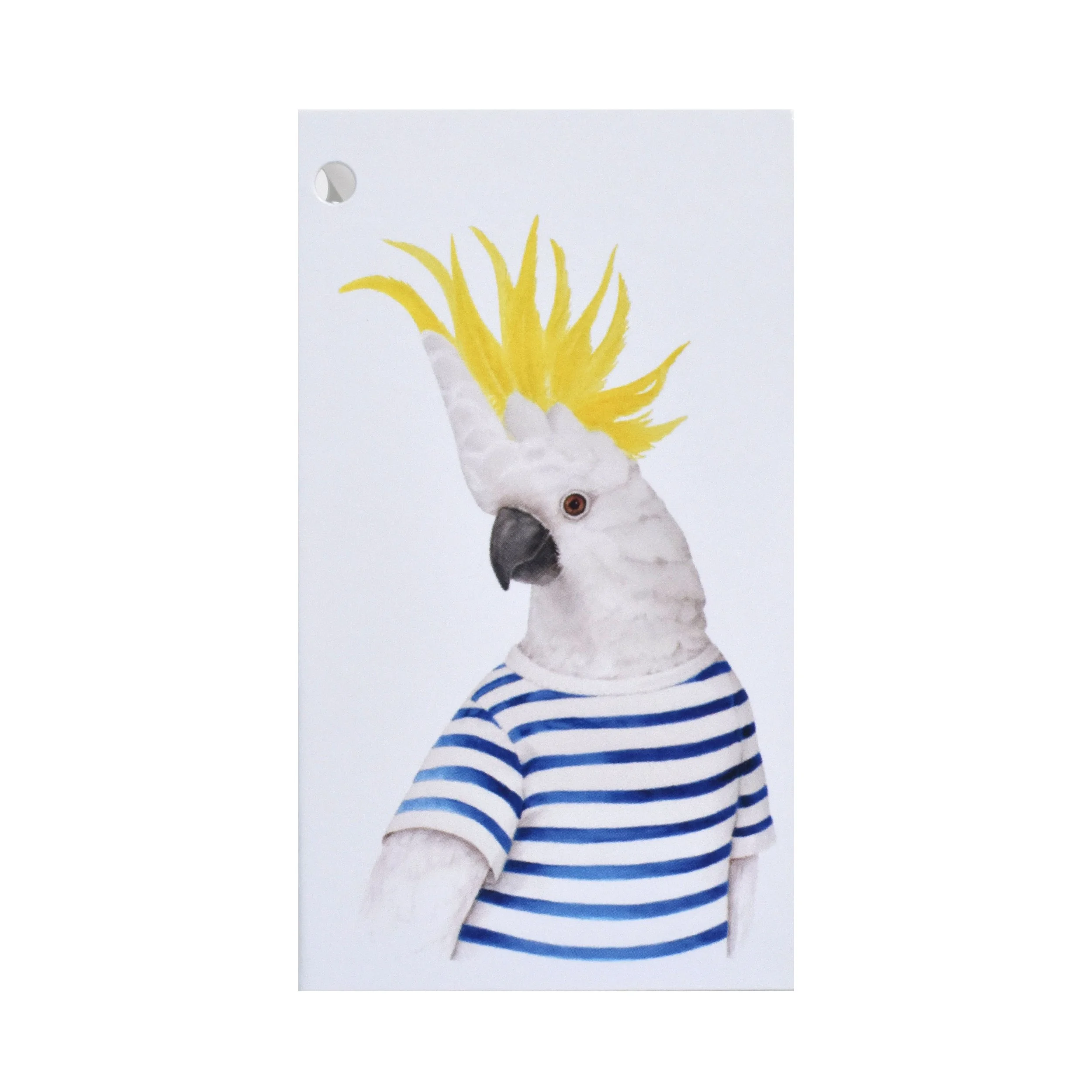 Folded Gift Tag - Cockatoo "Sacré Bleu"