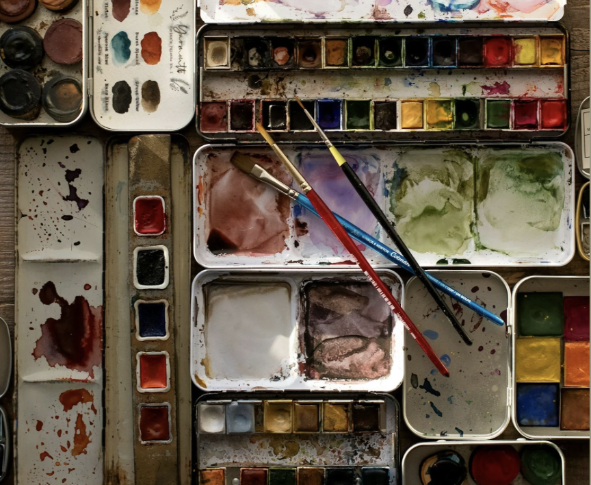 Abstract Painting with Water Media