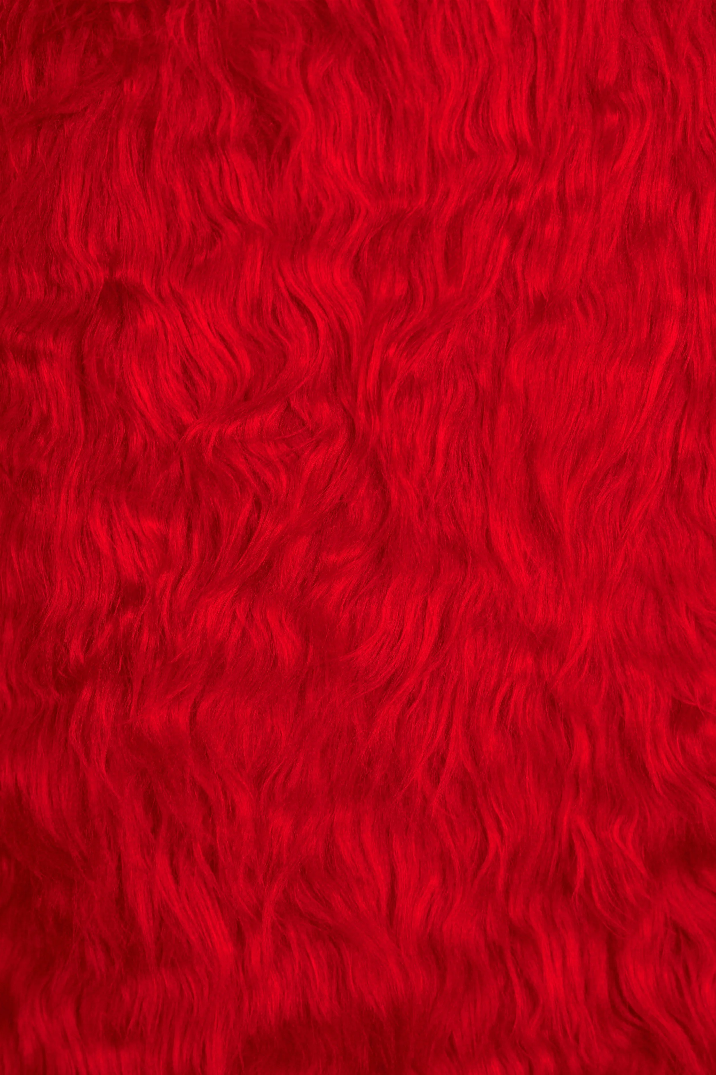 Close-up of red faux fur texture on midi skirt — Pretend to Sheep by B.Brand